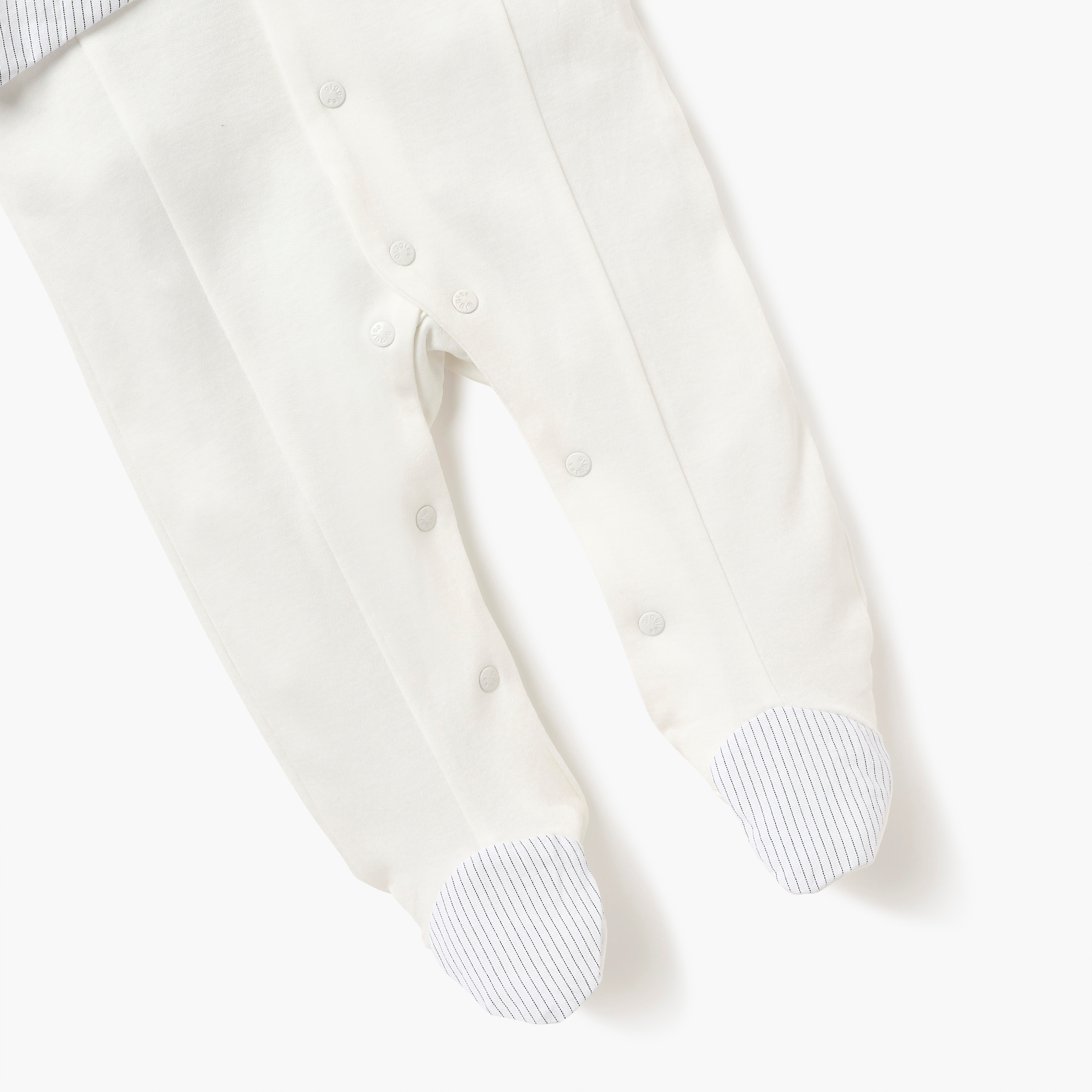 Giggles Solid Closed Feet Sleepsuit with Attached Vest and Bow Detail-baby-boys-clothing-nightwear-sleepsuits-image-4