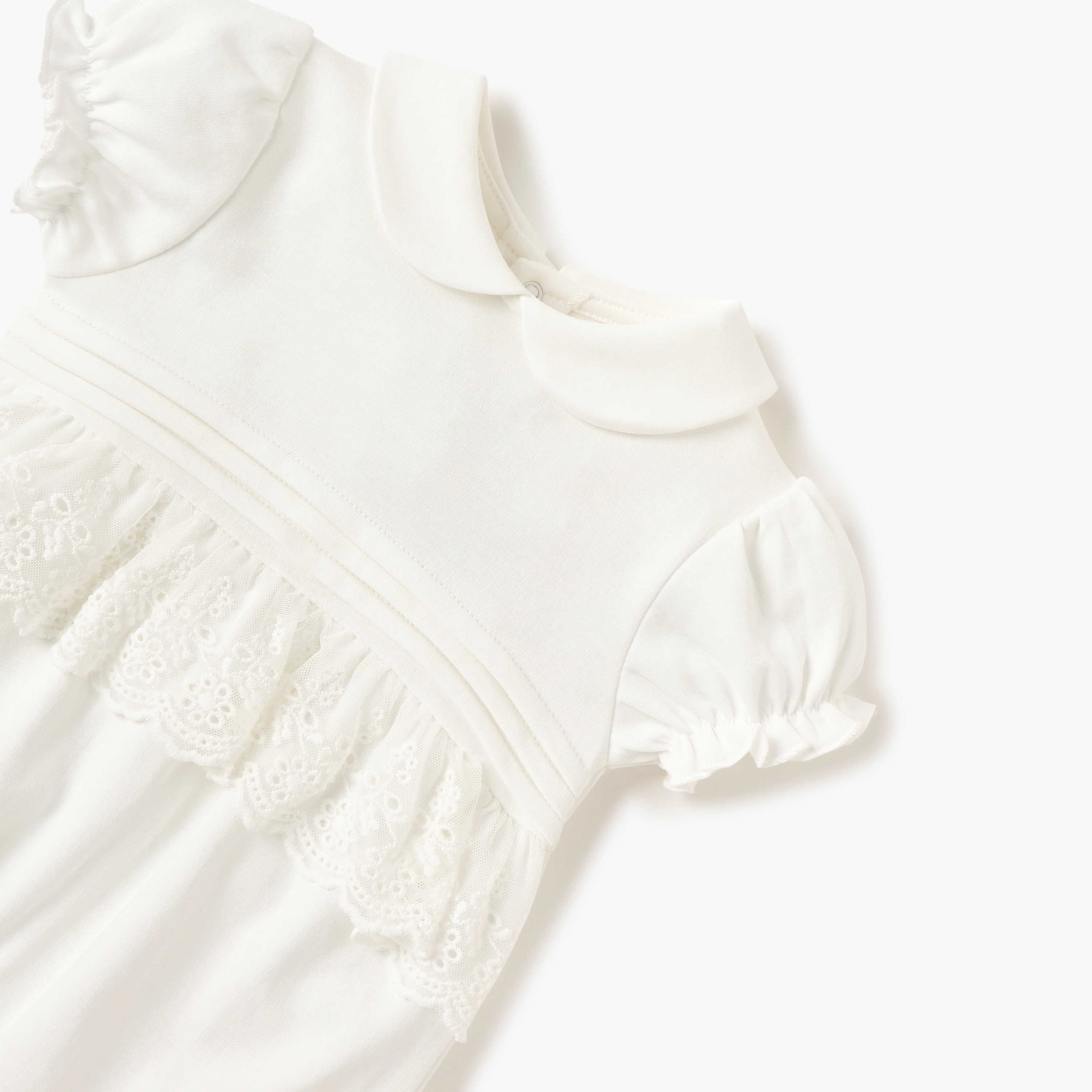Giggles Solid Romper with Collar and Lace Inserts-baby-girls-clothing-rompers-image-3