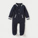Giggles Solid Sleepsuit with Striped Collar and Cuffs-Sleepsuits-thumbnailMobile-0