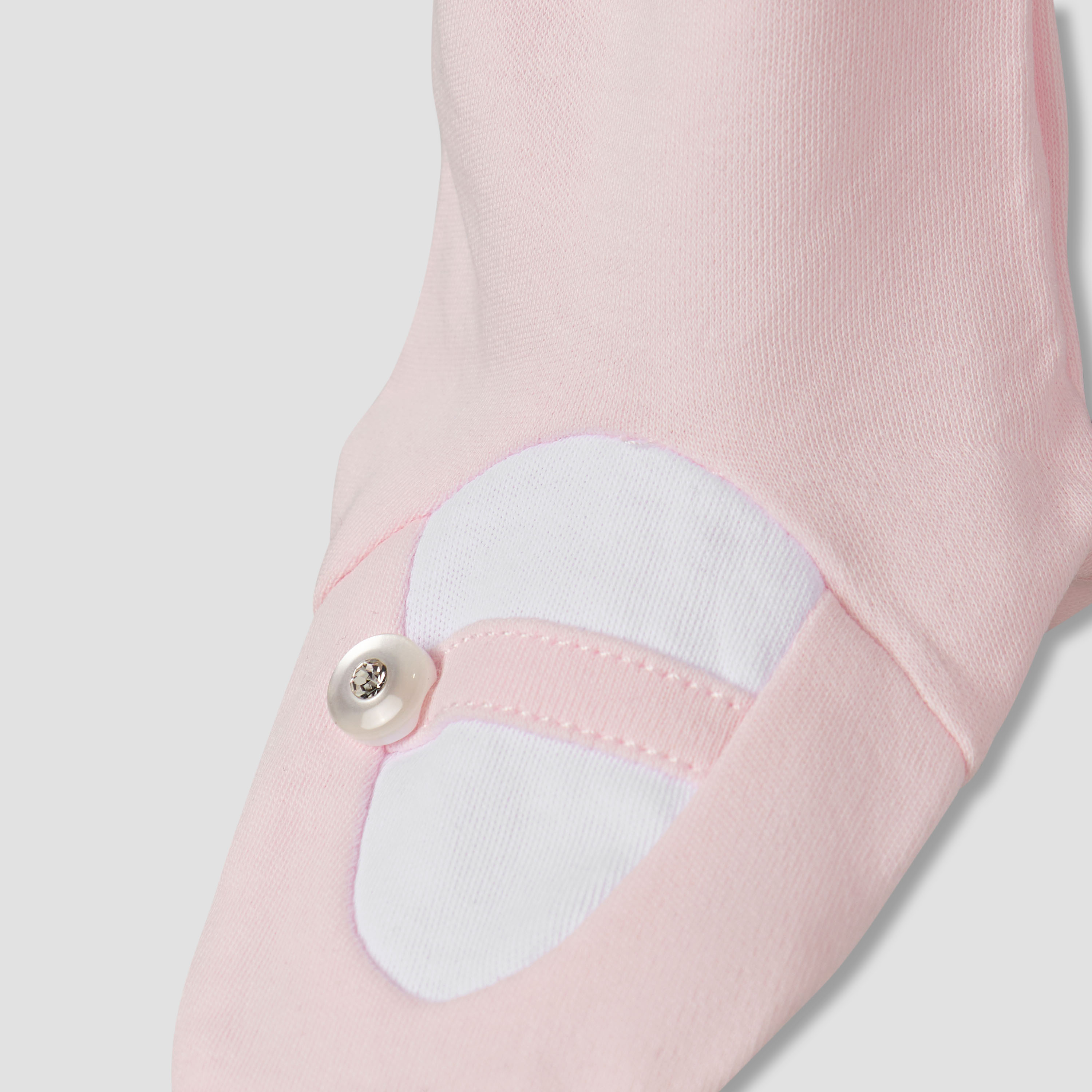 Giggles Supima Cotton Peter Pan Collar Long Sleeves Sleepsuit with Bunny Embroidery-baby-girls-clothing-nightwear-sleepsuits-image-4