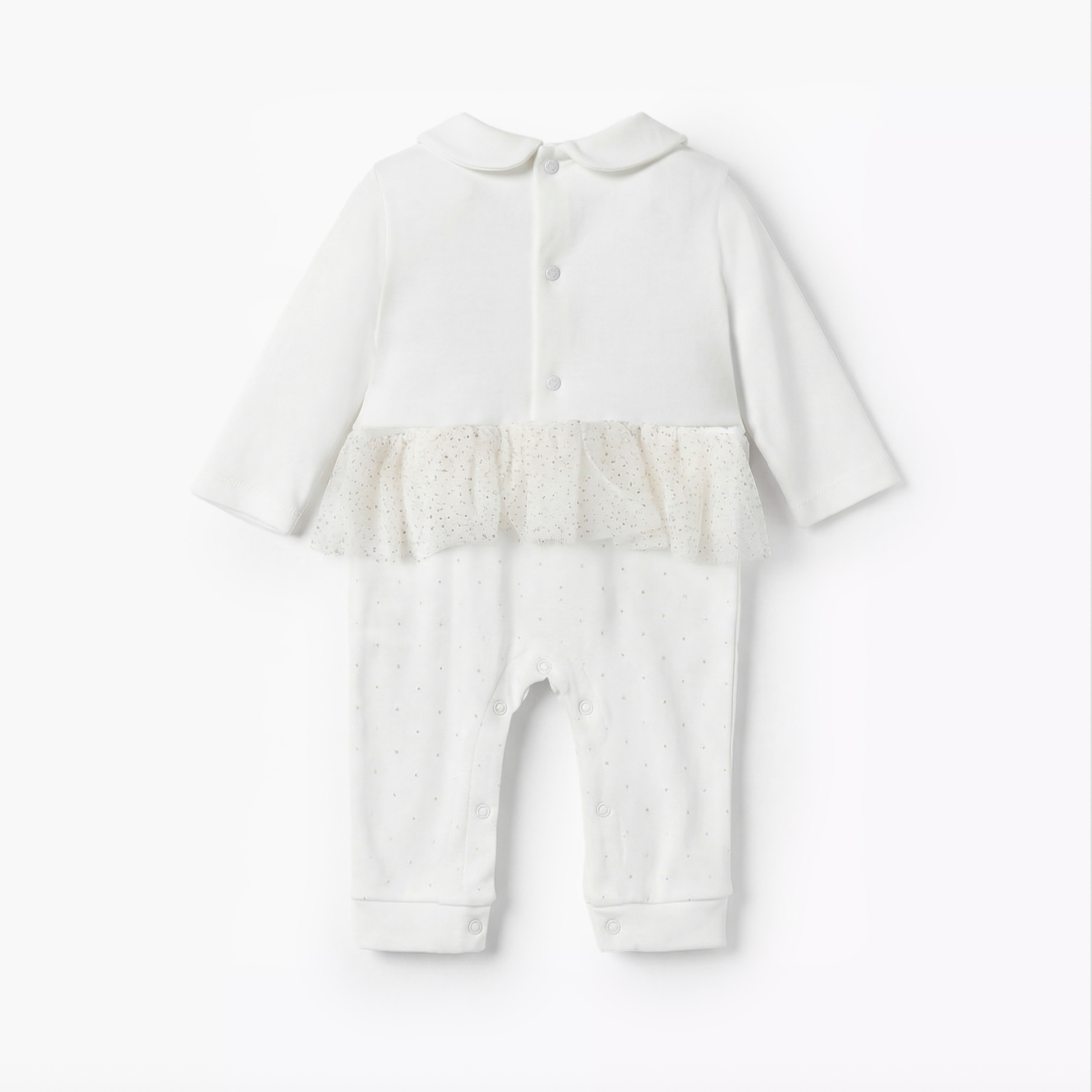 Giggles Cotton Peter Pan Collar Long Sleeves Sleepsuit with Swan Embroidery-baby-girls-clothing-nightwear-sleepsuits-image-2