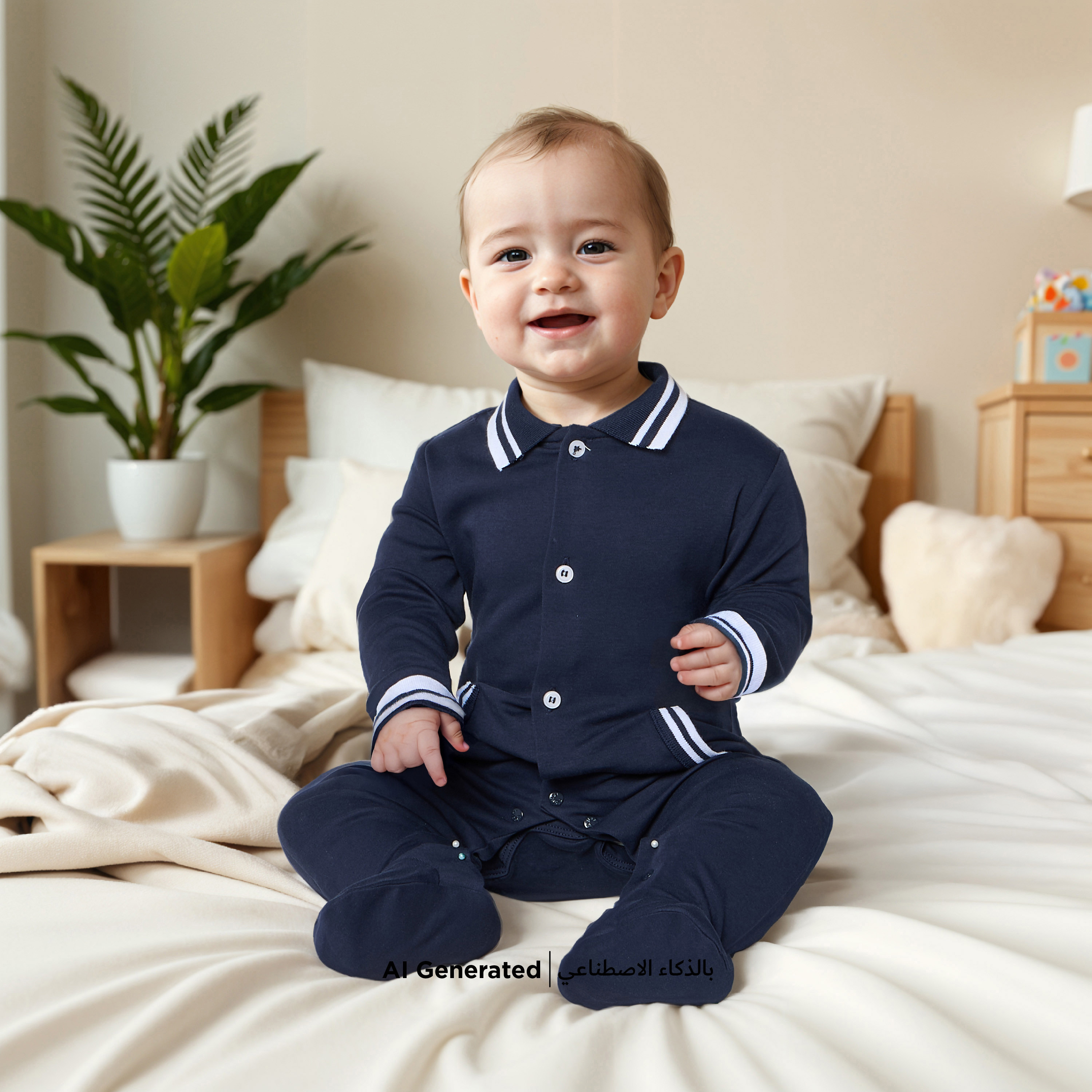بدلة نوم سادة مغلقة القدمين بأكمام طويلة من جيجلز-baby-boys-clothing-nightwear-sleepsuits-image-5
