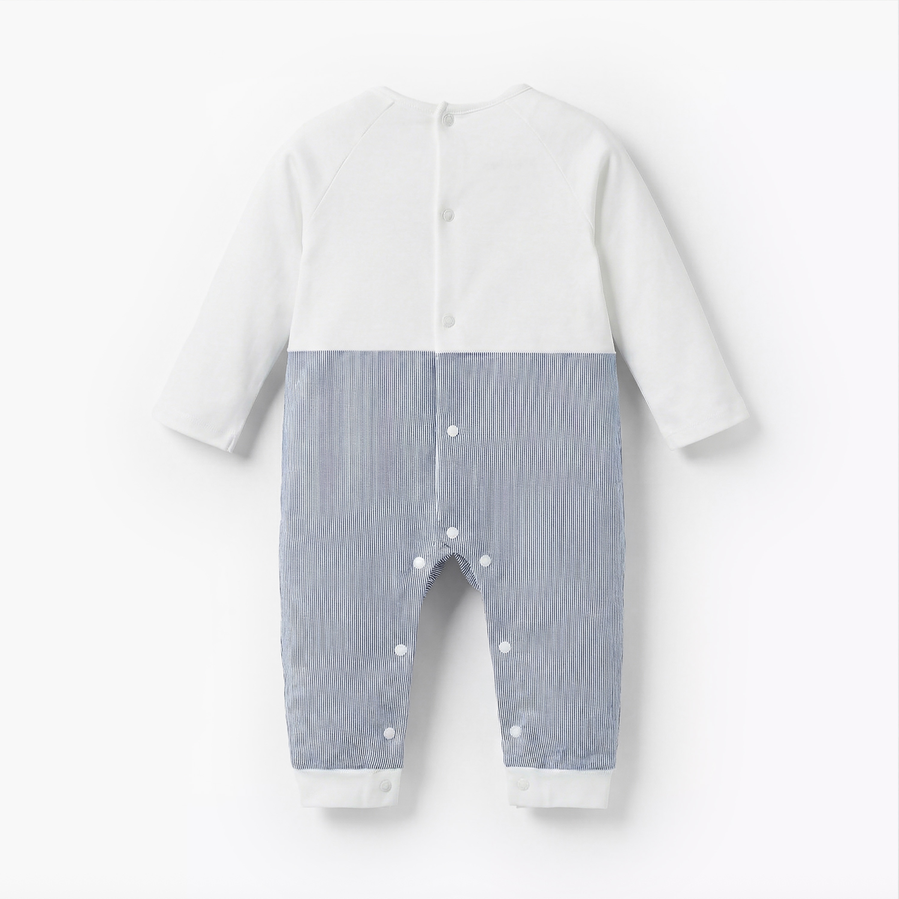 Giggles Cotton Round Neck Long Sleeves Sleepsuit with Car Embroidery-baby-boys-clothing-nightwear-sleepsuits-image-2