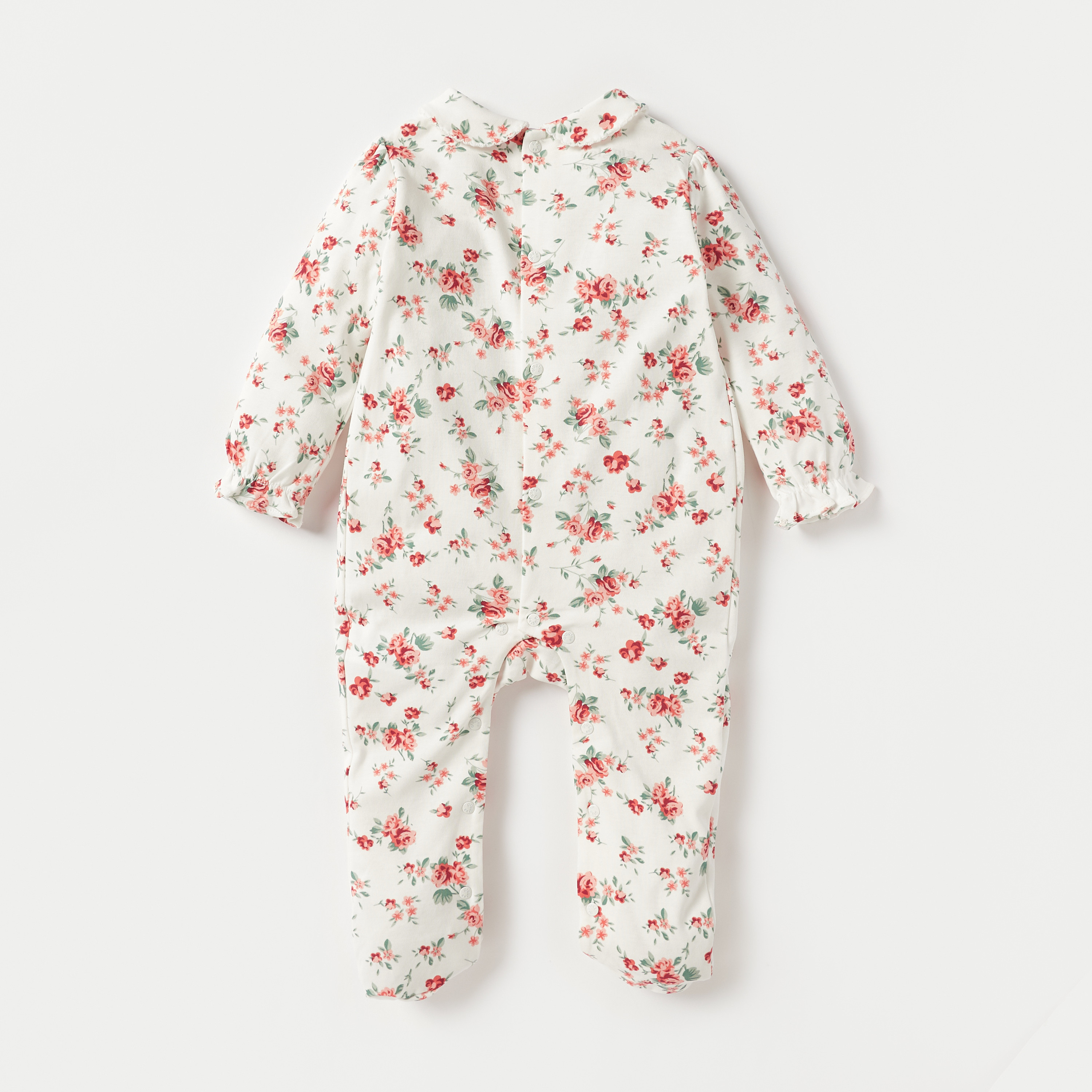 Giggles All-Over Floral Print Sleepsuit with Collar and Long Sleeves-baby-girls-clothing-nightwear-sleepsuits-image-2