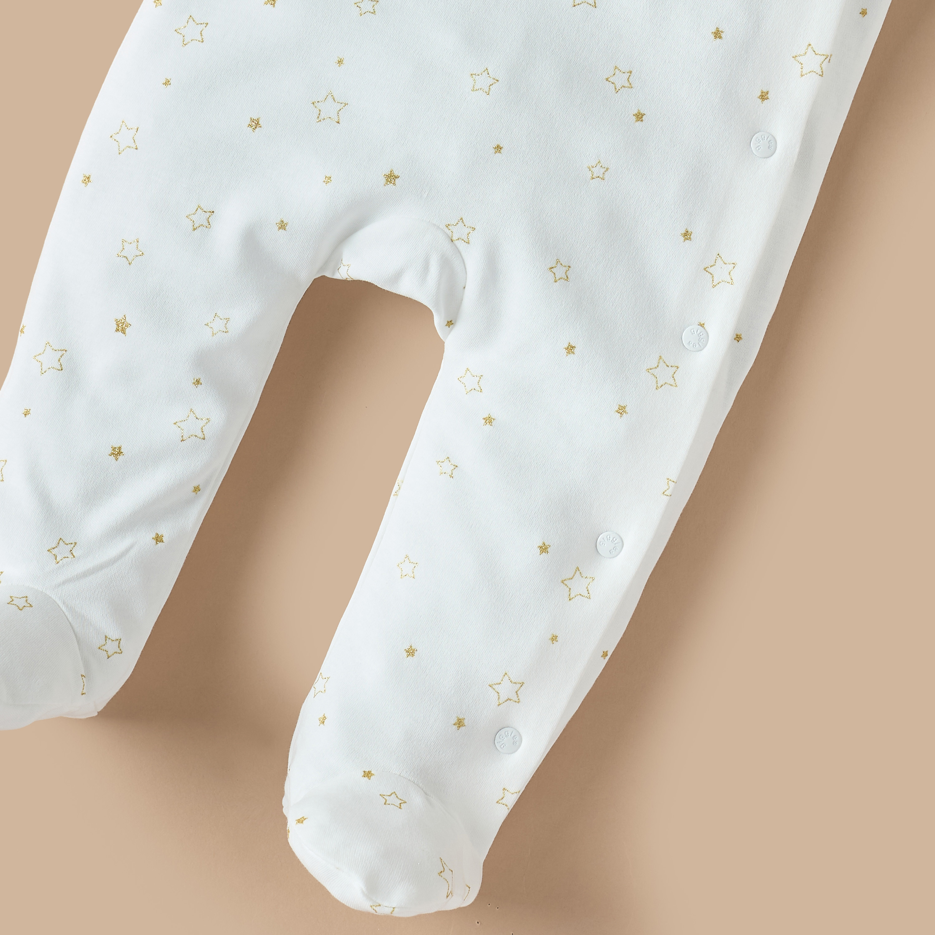 Giggles All-Over Star Print Closed Foot Sleepsuit with Ruffle Detail and Long Sleeves-baby-girls-clothing-nightwear-sleepsuits-image-3