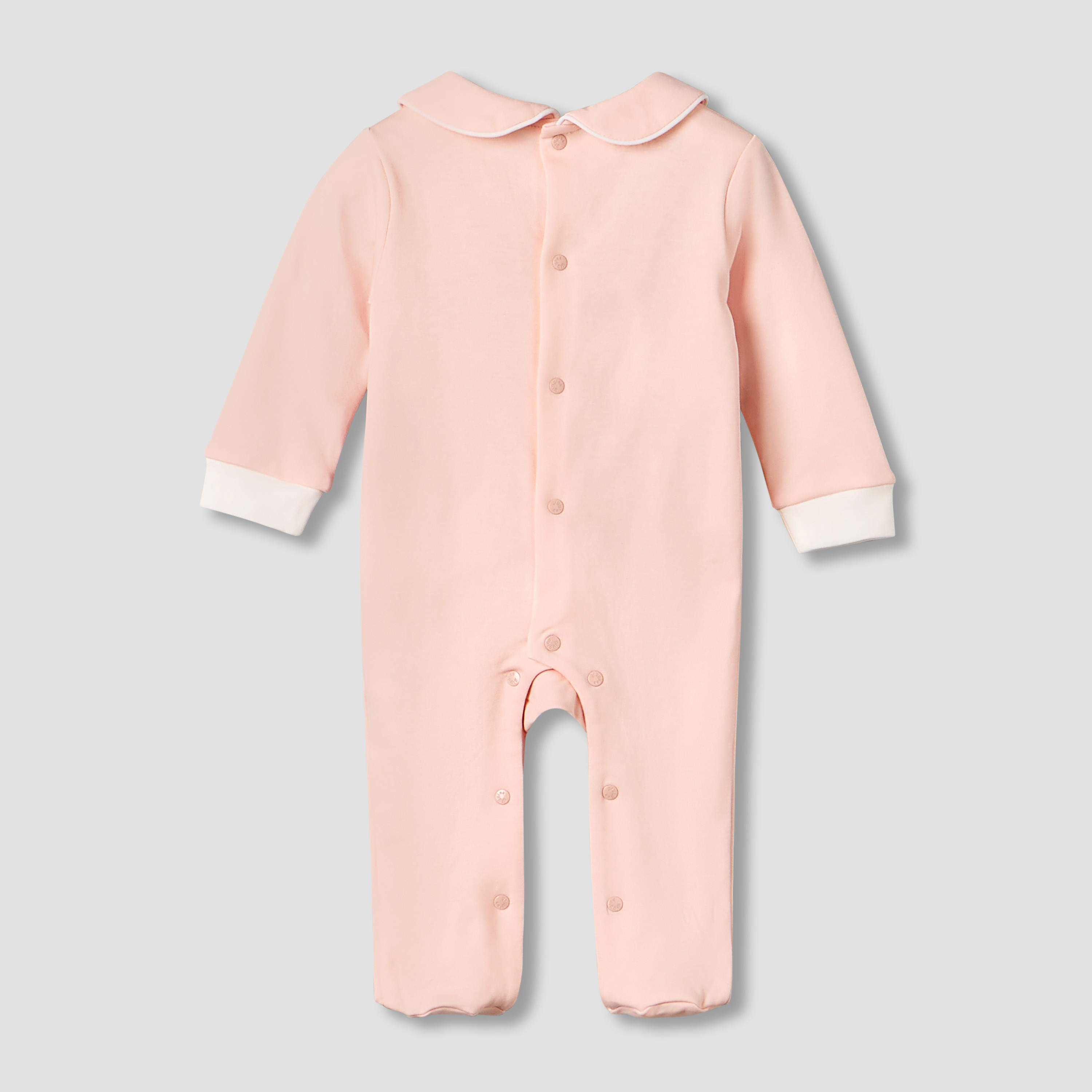 Giggles Peter Pan Collar Long Sleeves Sleepsuit with Pintuck Detail-baby-girls-clothing-nightwear-sleepsuits-image-2