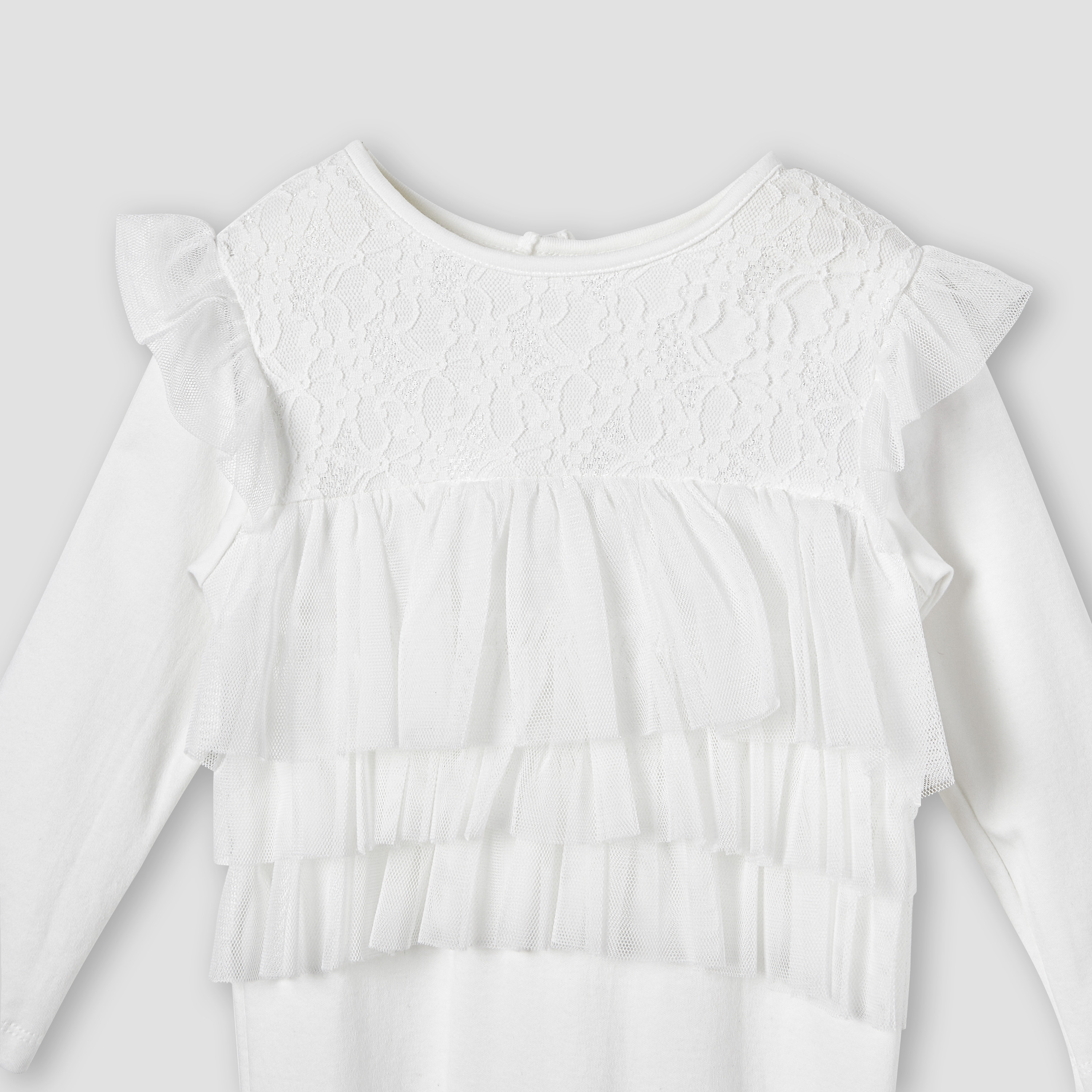 Giggles Ruffled Closed Feet Sleepsuit with Long Sleeves-baby-girls-clothing-nightwear-sleepsuits-image-3