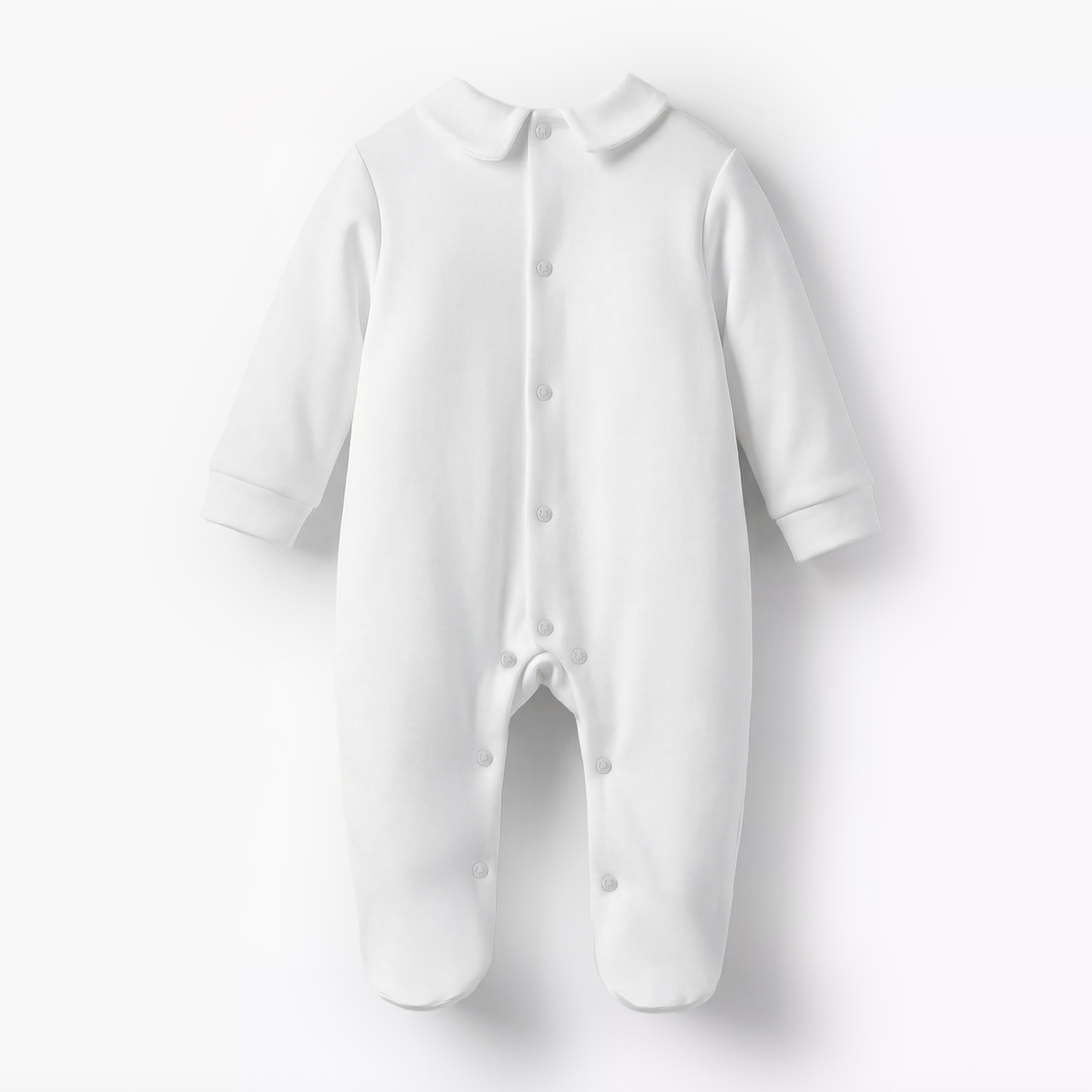 Giggles Peter Pan Collar Long Sleeves Sleepsuit with Lace Detail-baby-girls-clothing-nightwear-sleepsuits-image-2