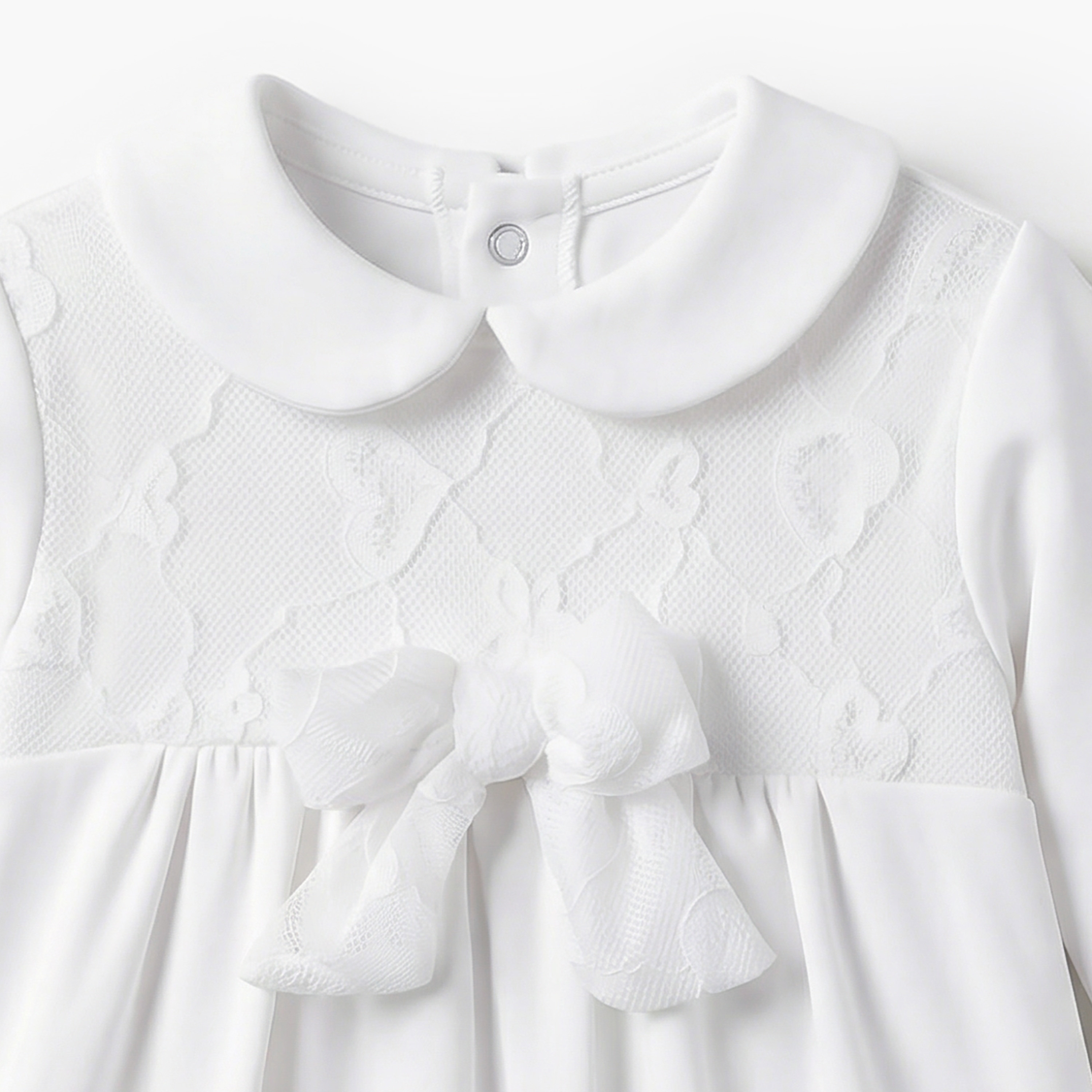 Giggles Peter Pan Collar Long Sleeves Sleepsuit with Lace Detail-baby-girls-clothing-nightwear-sleepsuits-image-3