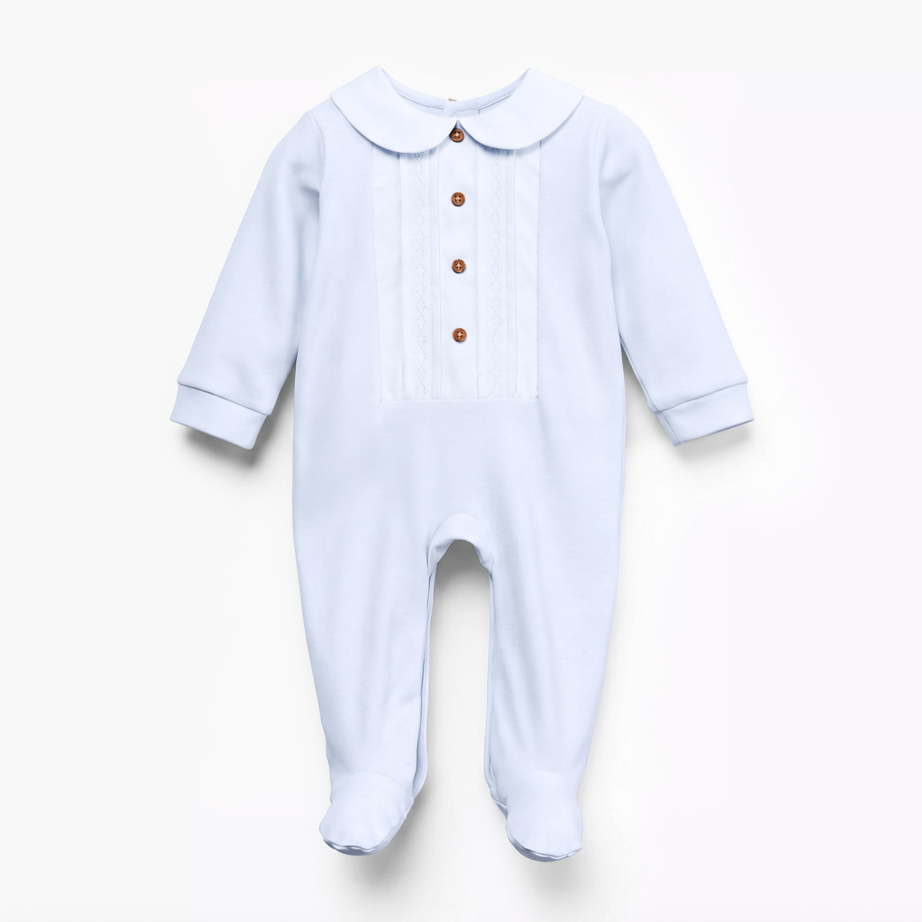 Giggles Peter Pan Collar Long Sleeves Sleepsuit with Button Closure-baby-boys-clothing-nightwear-sleepsuits-image-1