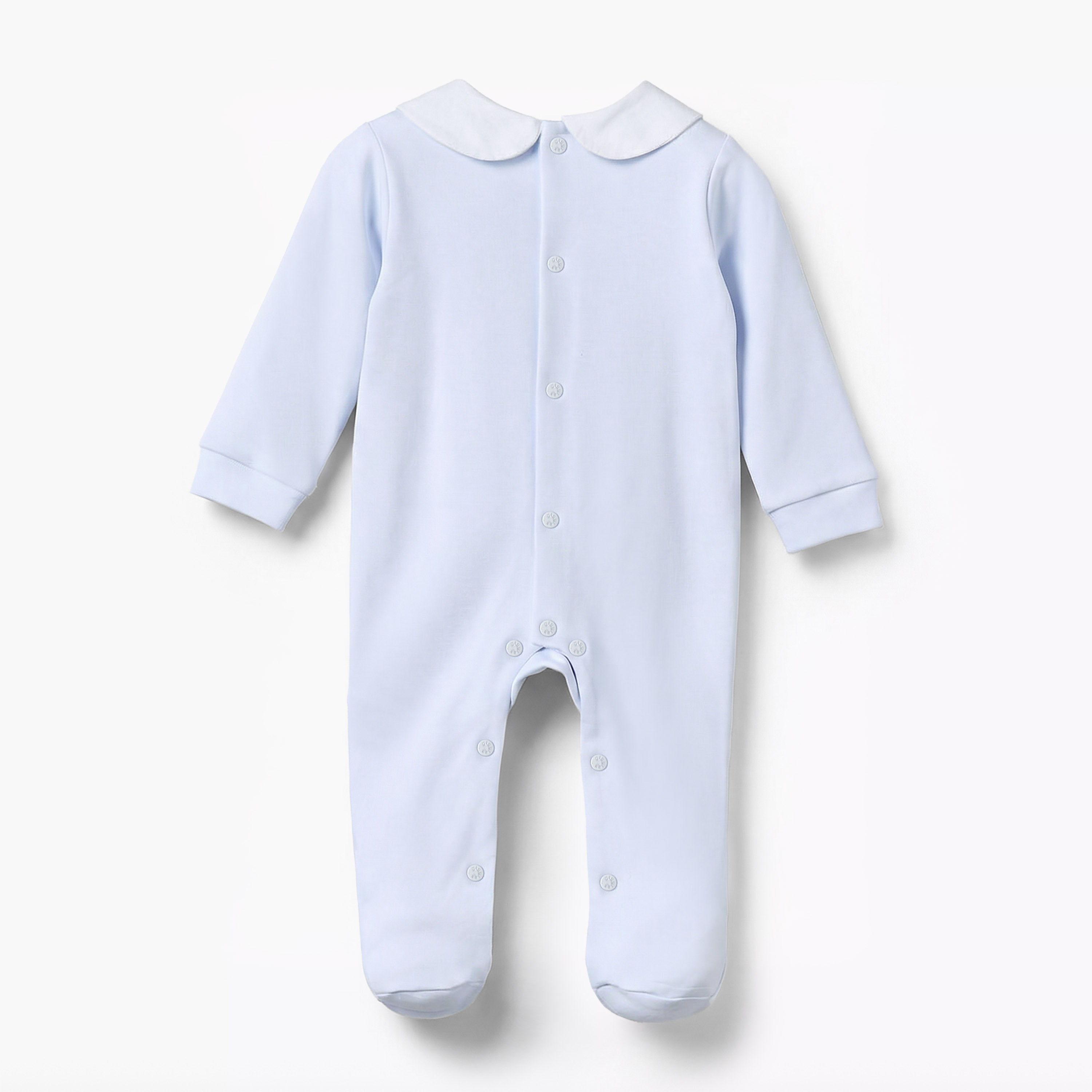 Giggles Peter Pan Collar Long Sleeves Sleepsuit with Button Closure-baby-boys-clothing-nightwear-sleepsuits-image-2
