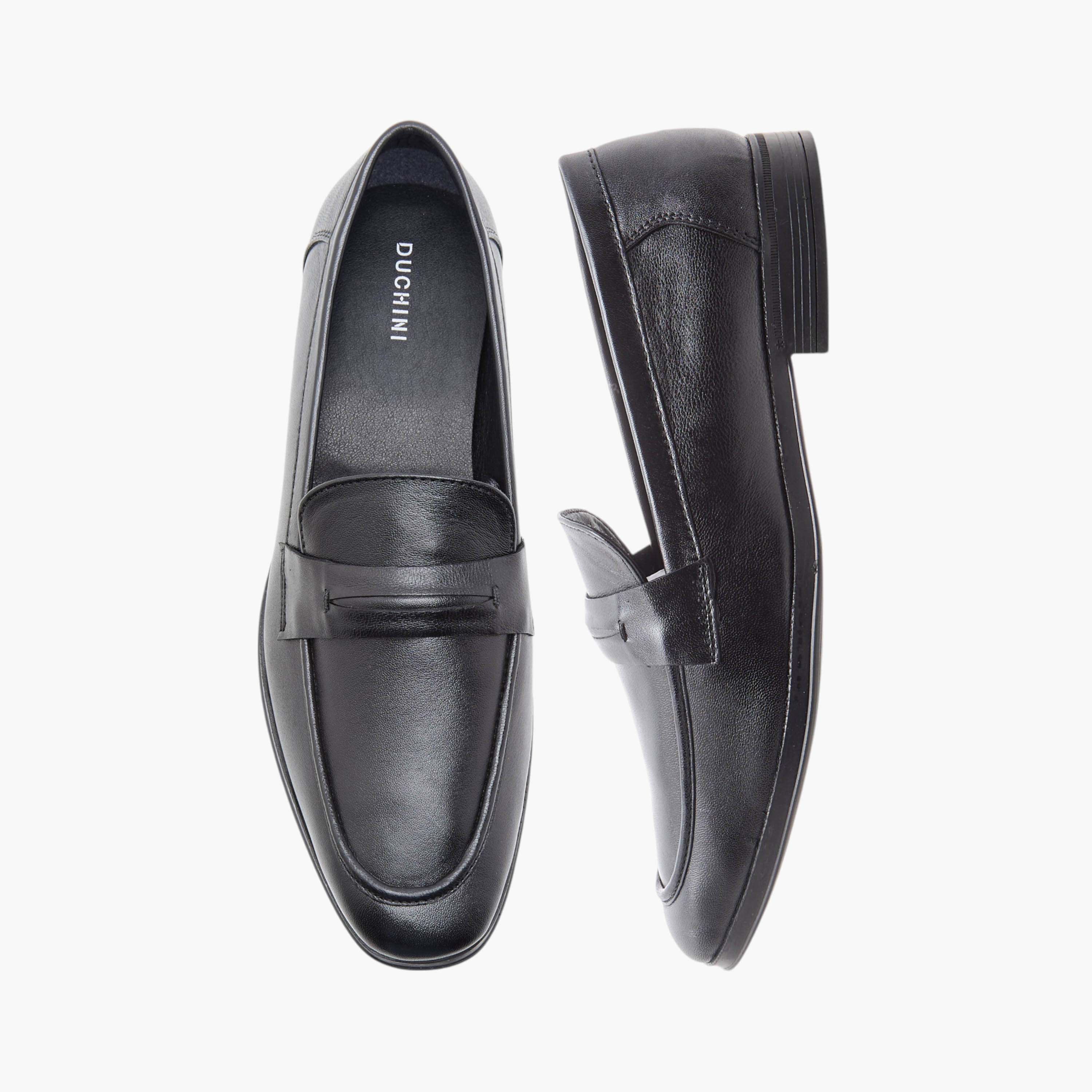 Duchini Men's Leather Slip-On Loafers with Cutout Detail-men-shoes-formalshoes-image-1