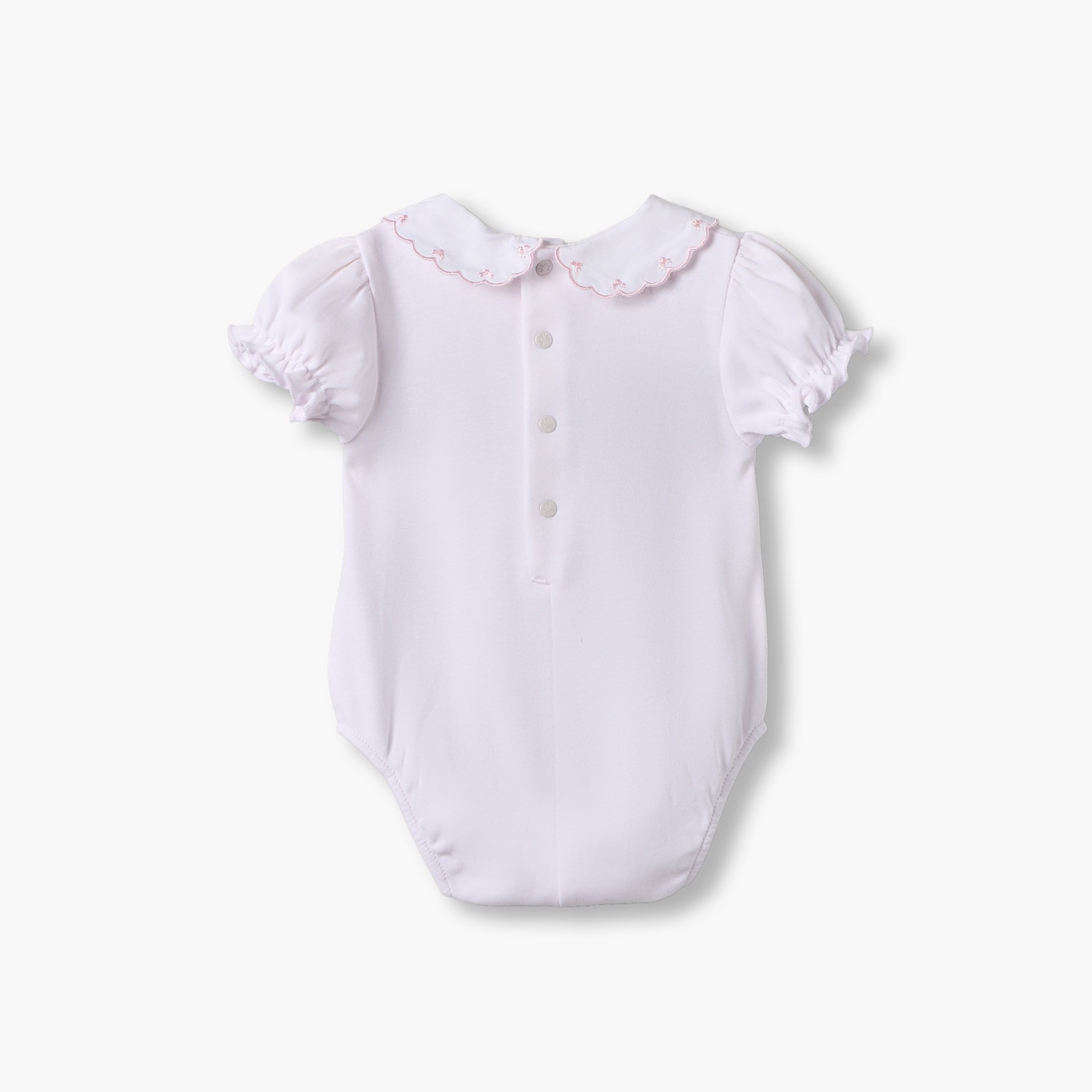طقم بودي قطني بأكمام قصيرة وياقة بيتر بان مع تطريز من جيجلز - قطعتين-baby-girls-clothing-bodysuits-image-5