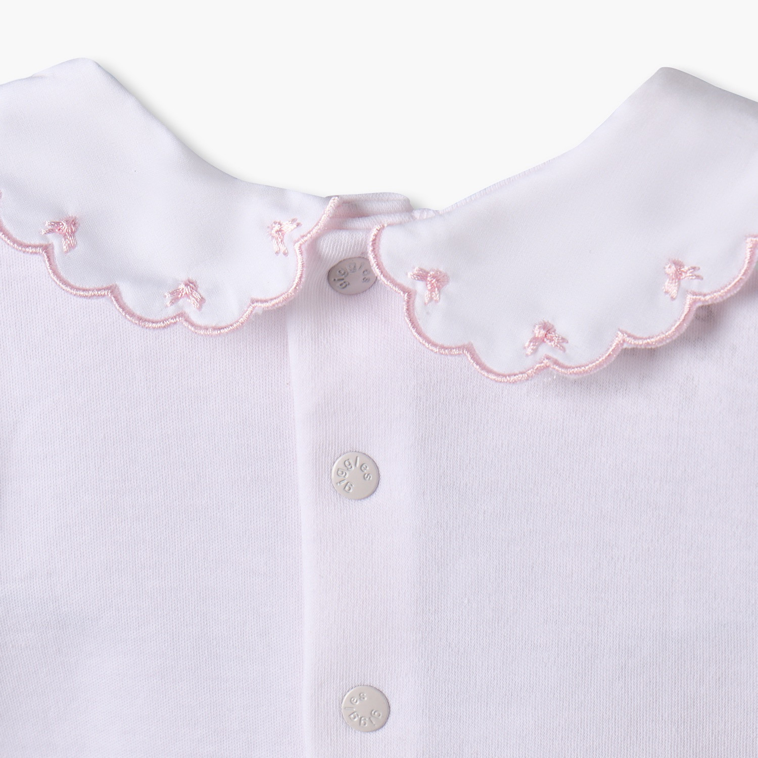 طقم بودي قطني بأكمام قصيرة وياقة بيتر بان مع تطريز من جيجلز - قطعتين-baby-girls-clothing-bodysuits-image-8