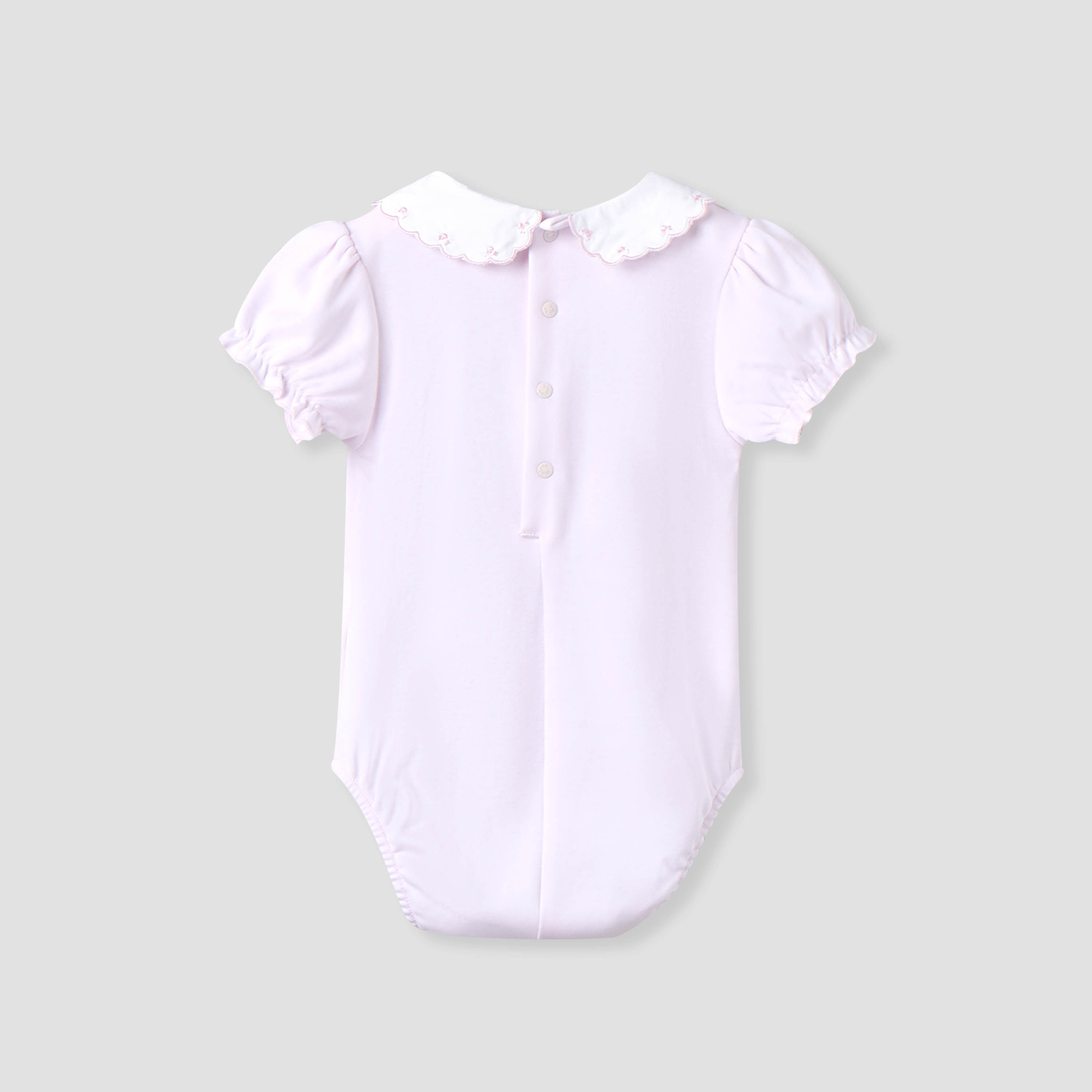 Pack of 2 Giggles Cotton Peter Pan Collar Short Sleeve Bodysuit with Snap Button Closure-baby-girls-clothing-bodysuits-image-2