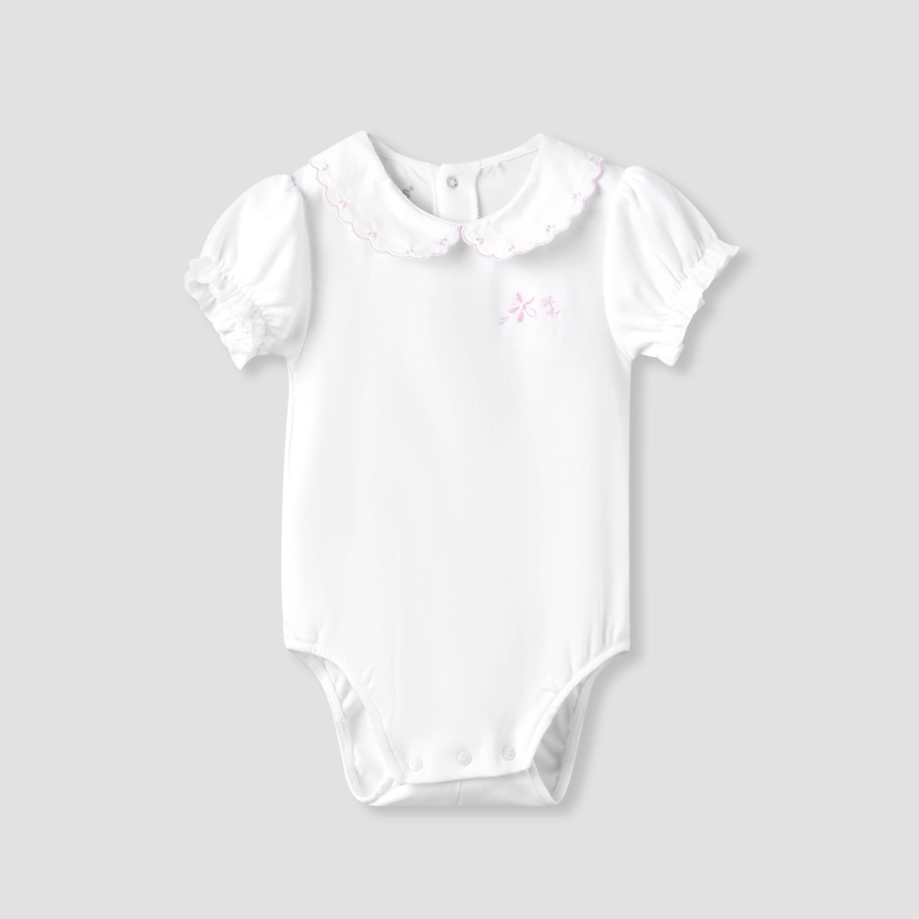 Pack of 2 Giggles Cotton Peter Pan Collar Short Sleeve Bodysuit with Snap Button Closure-baby-girls-clothing-bodysuits-image-3
