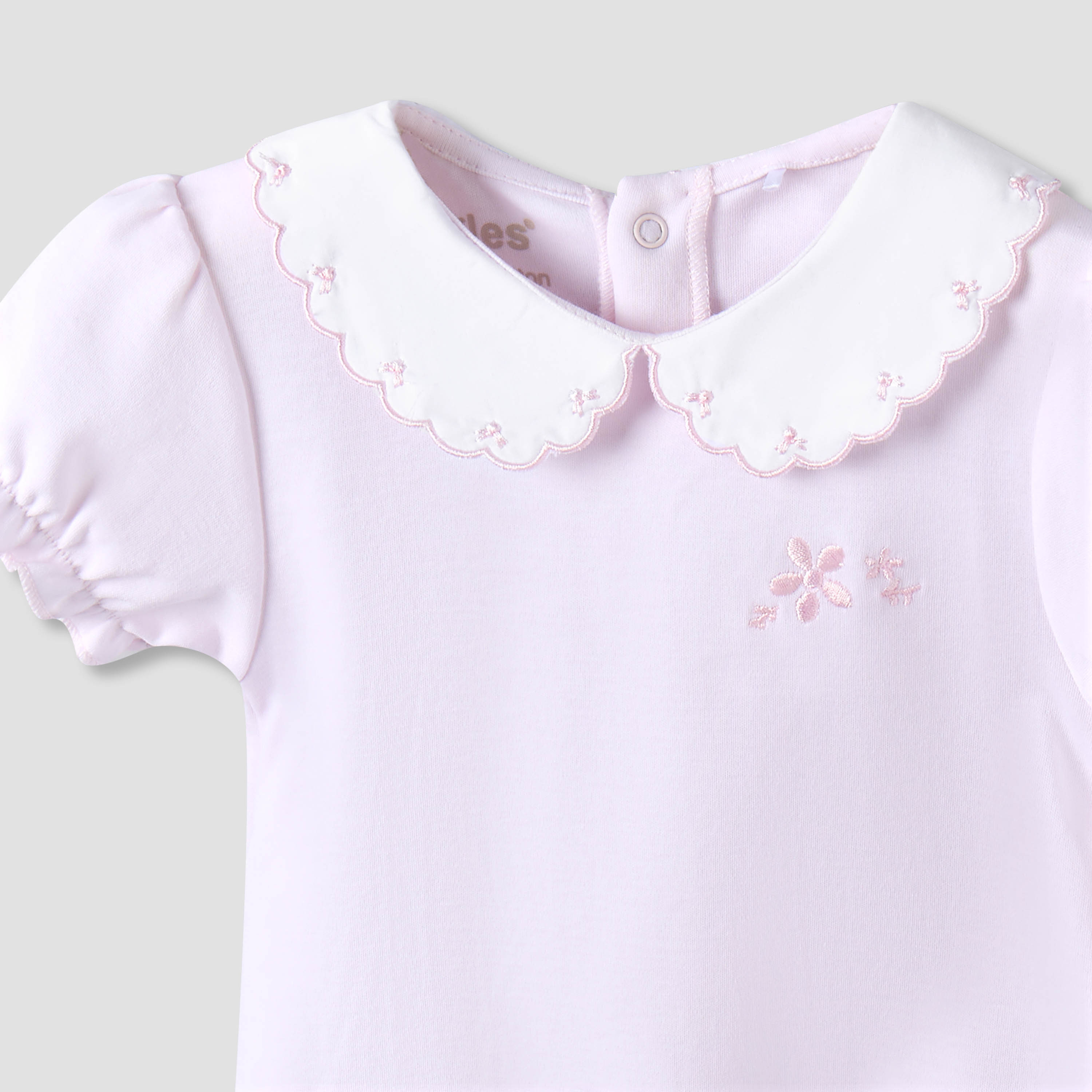 Pack of 2 Giggles Cotton Peter Pan Collar Short Sleeve Bodysuit with Snap Button Closure-baby-girls-clothing-bodysuits-image-4