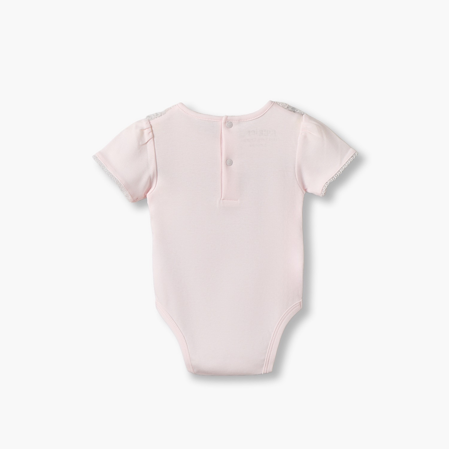 طقم بودي قطني بأكمام قصيرة وياقة مستديرة مع حواف دانتيل من جيجلز - قطعتين-baby-girls-clothing-bodysuits-image-5