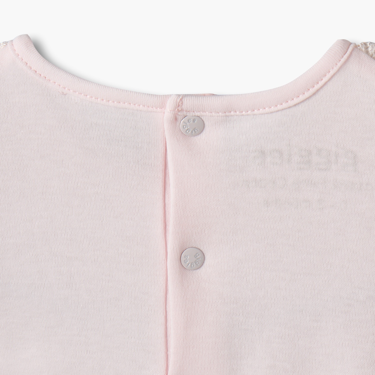 طقم بودي قطني بأكمام قصيرة وياقة مستديرة مع حواف دانتيل من جيجلز - قطعتين-baby-girls-clothing-bodysuits-image-8