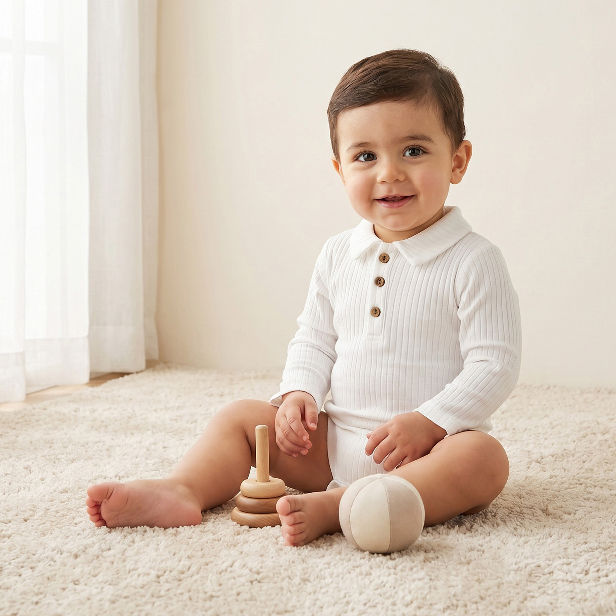 طقم من 2 - بودي سوت بياقة وأكمام طويلة وزر إغلاق من جيجلز-baby-boys-clothing-multipacks-image-2