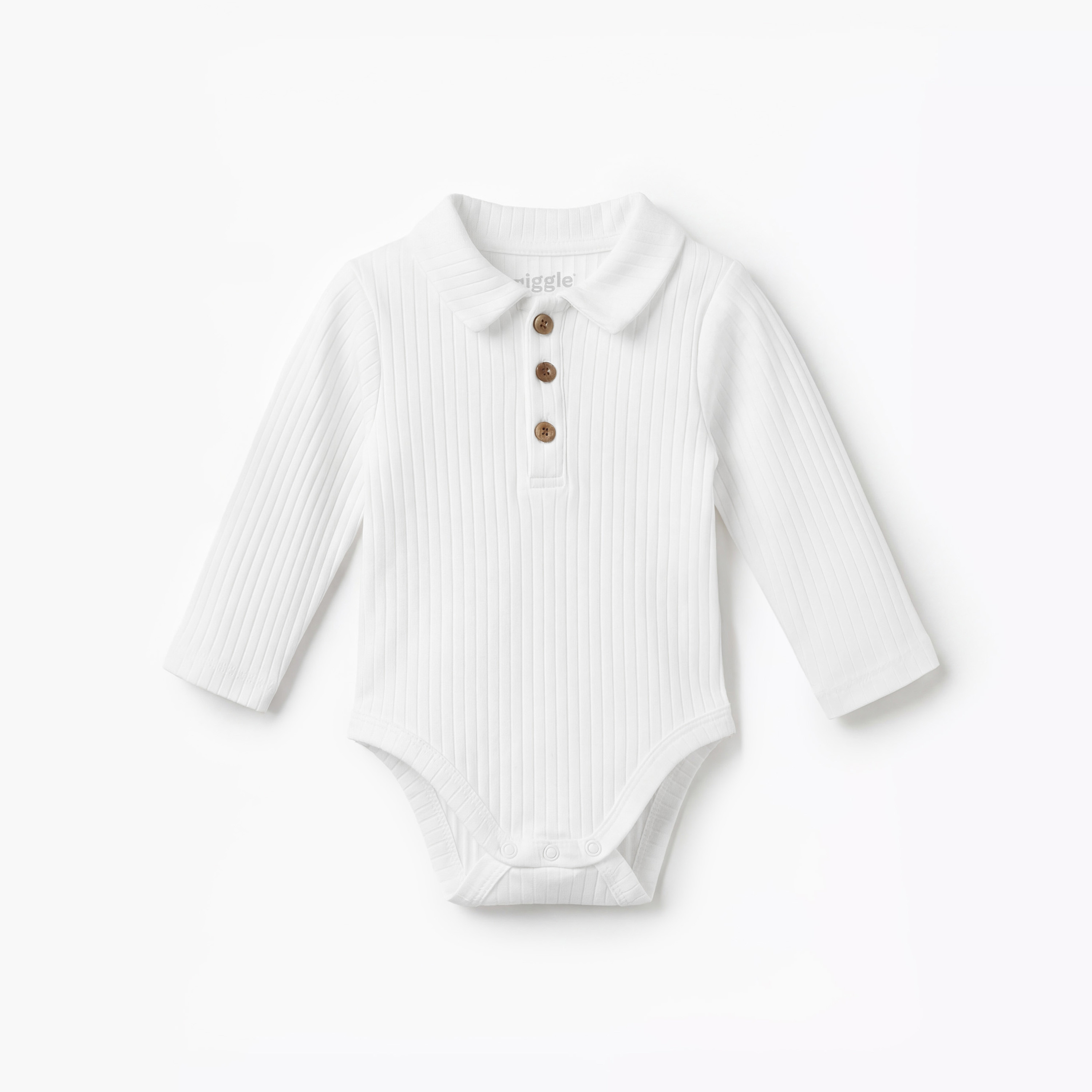 Pack of 2 Giggles Collared Long Sleeve Bodysuit with Snap Button Closure-baby-boys-clothing-bodysuits-image-3