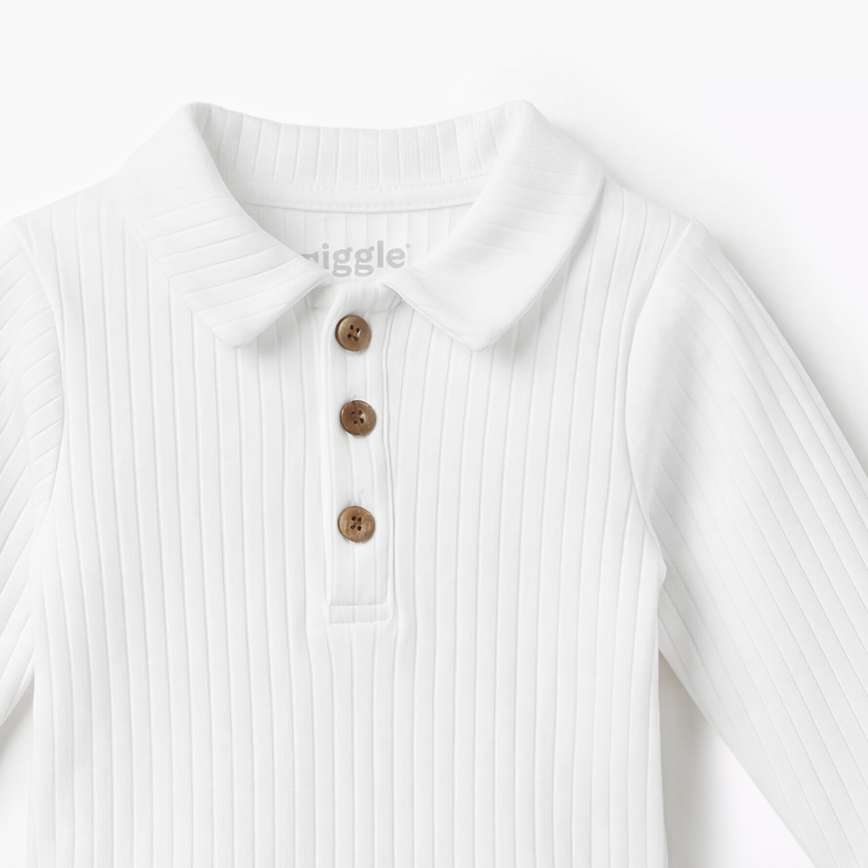 Pack of 2 Giggles Collared Long Sleeve Bodysuit with Snap Button Closure-baby-boys-clothing-bodysuits-image-4