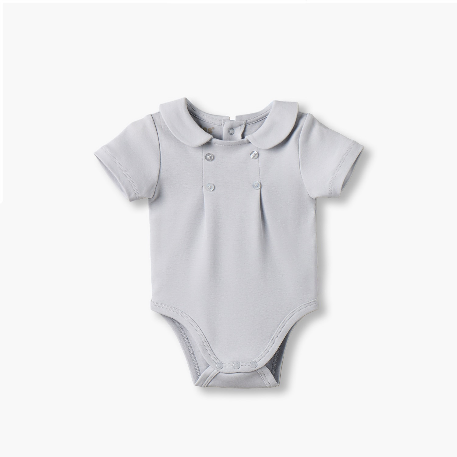 طقم بودي قطني بأكمام قصيرة وياقة مستديرة مع حواف دانتيل من جيجلز - قطعتين-baby-boys-clothing-bodysuits-image-2