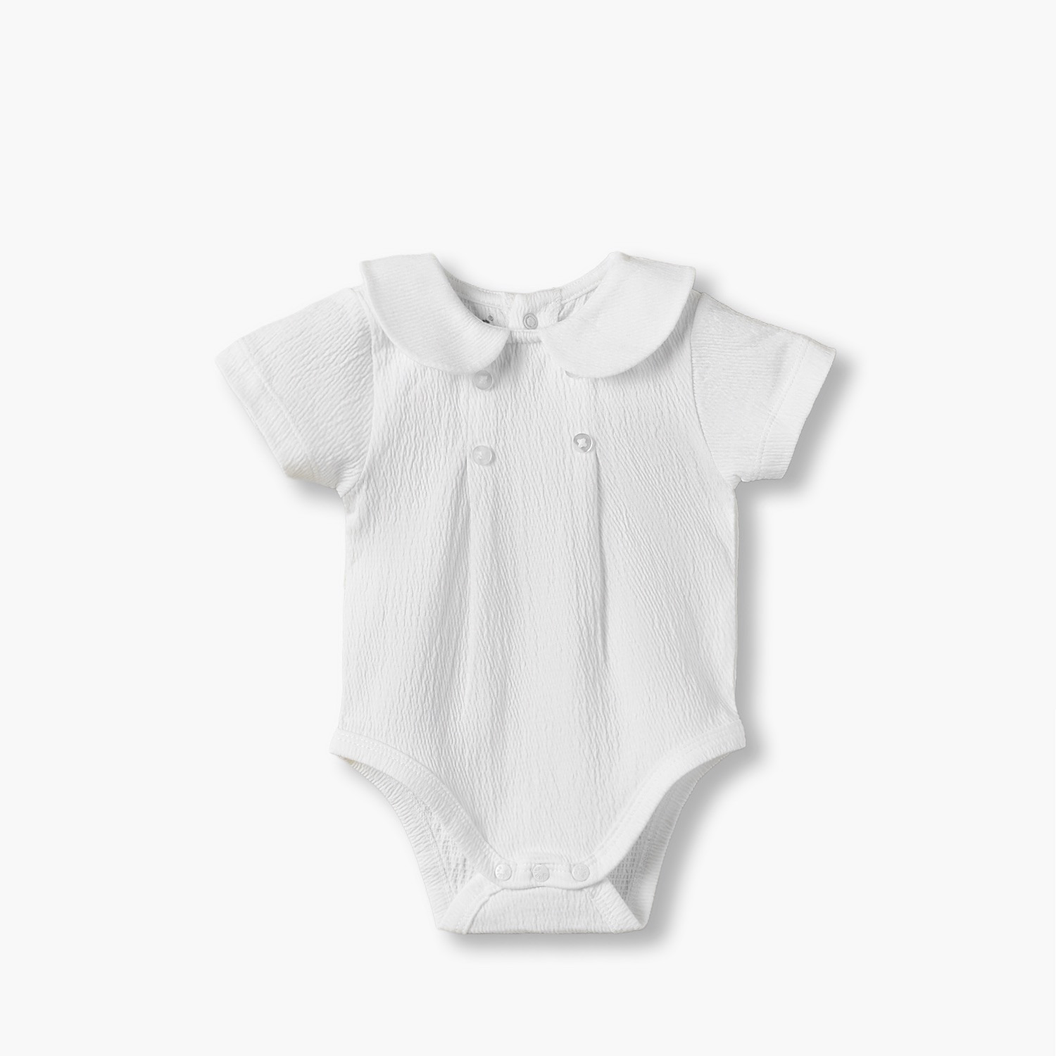 طقم بودي قطني بأكمام قصيرة وياقة مستديرة مع حواف دانتيل من جيجلز - قطعتين-baby-boys-clothing-bodysuits-image-3