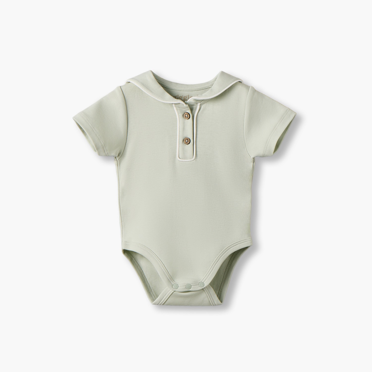 طقم بودي قطني بأكمام قصيرة وياقة بحّار بتصميم بارز الملمس من جيجلز - قطعتين-baby-boys-clothing-bodysuits-image-3