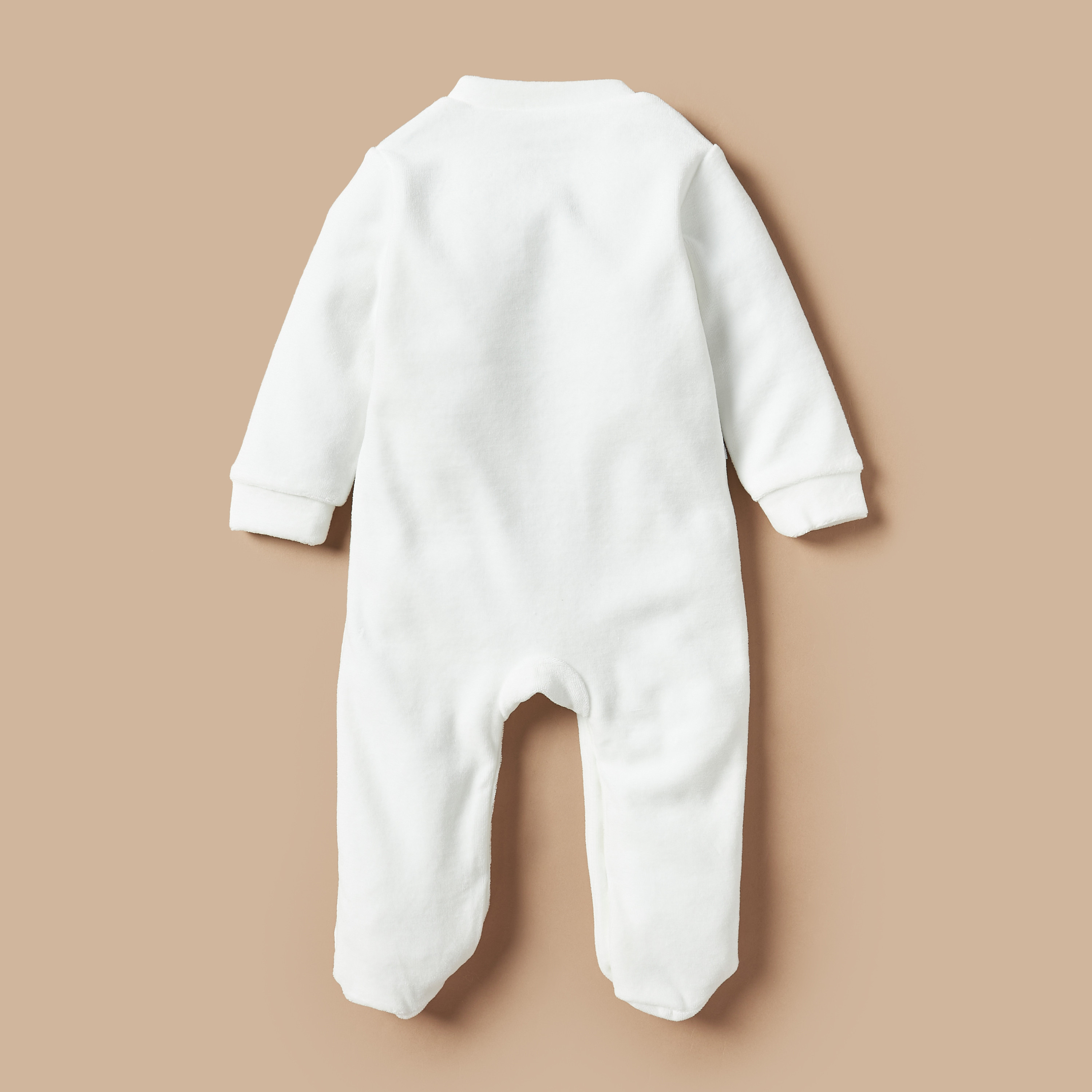 بدلة نوم سادة بتفاصيل معطف مربعات من جيجلز-baby-boys-clothing-nightwear-sleepsuits-image-3