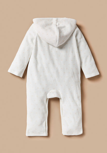 Giggles Heart Print Long Sleeves Sleepsuit with Hood and Button Closure-Sleepsuits-image-3