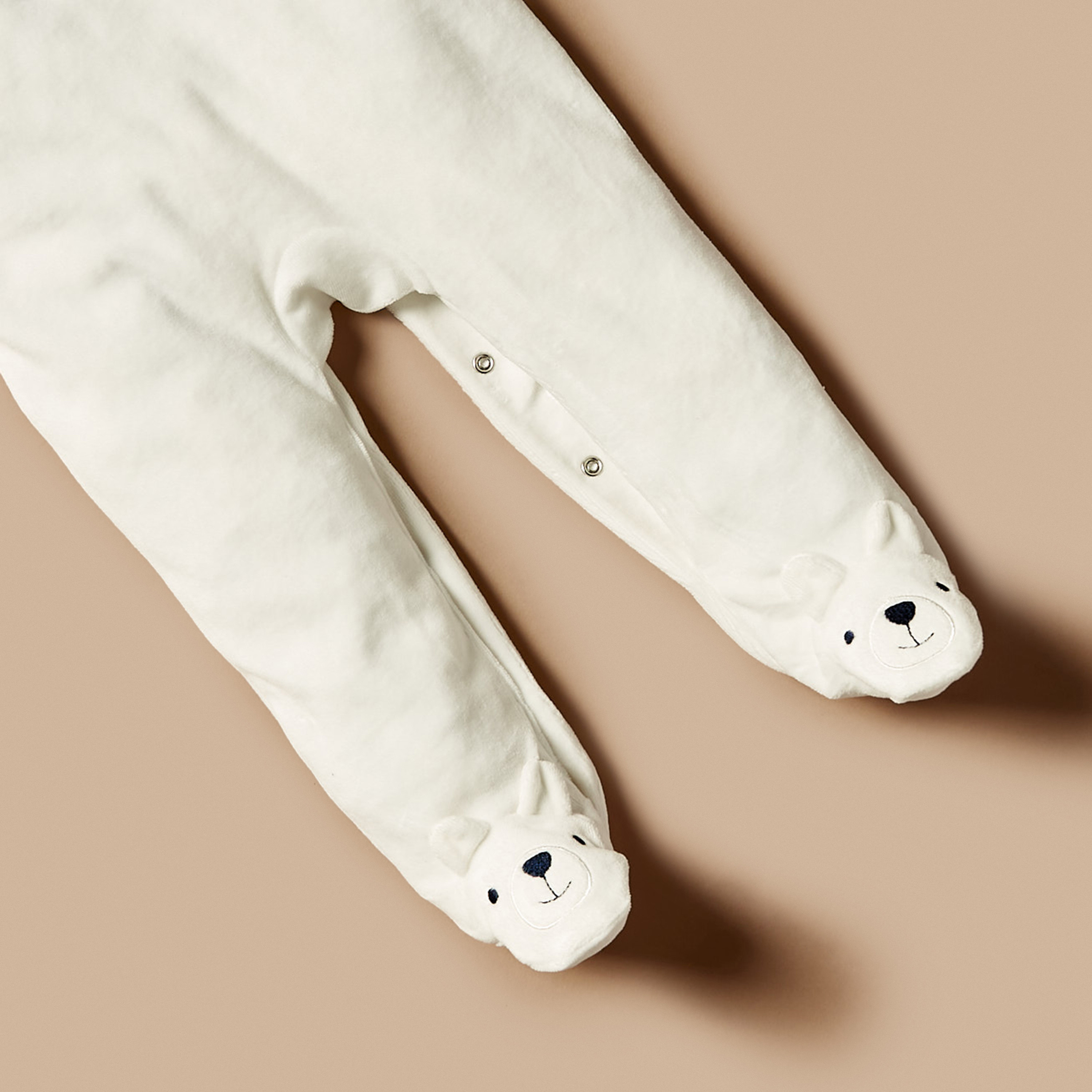 Juniors Bear Applique Detail Sleepsuit with Long Sleeves-baby-boys-clothing-nightwear-sleepsuits-image-3