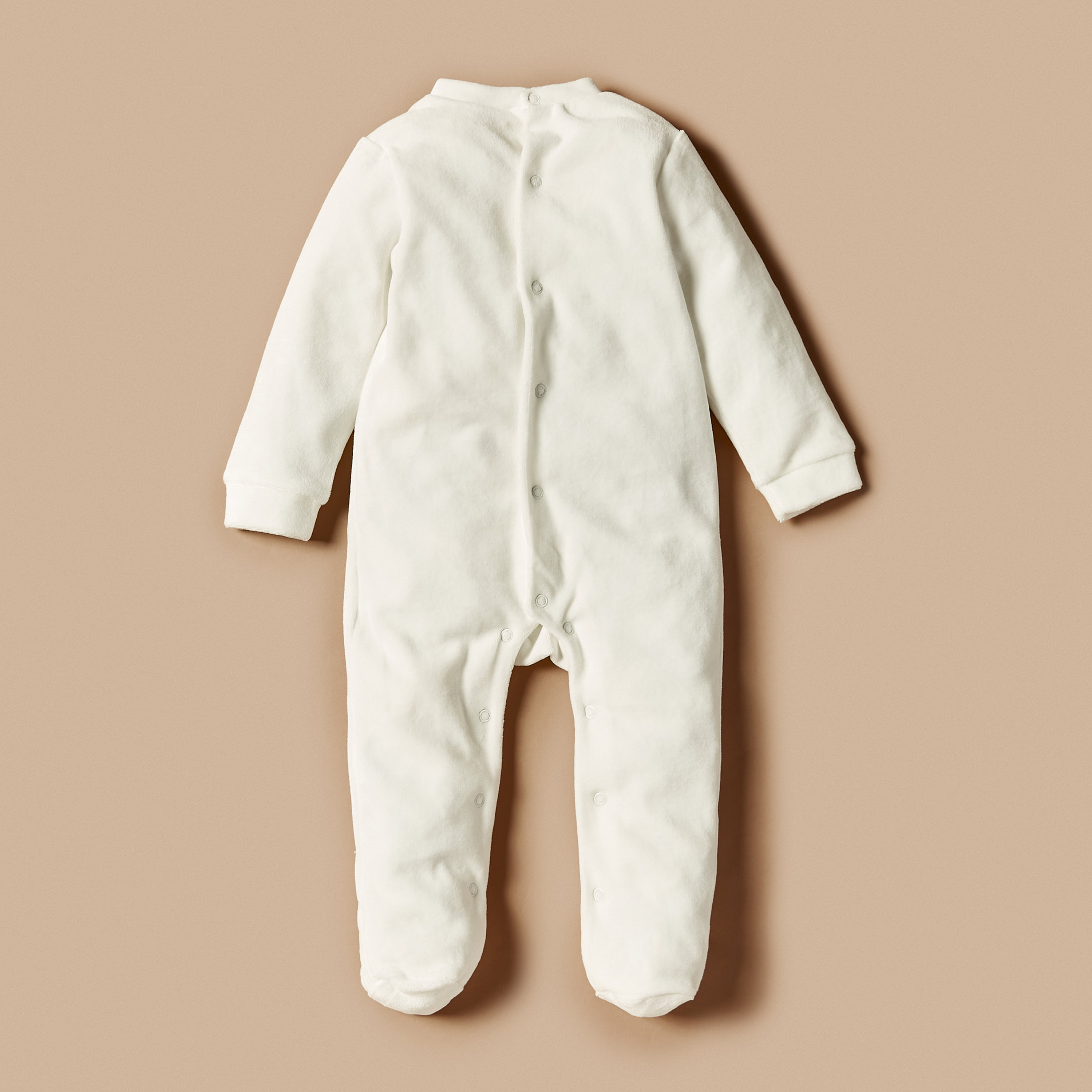 Juniors Bear Applique Detail Sleepsuit with Long Sleeves-baby-boys-clothing-nightwear-sleepsuits-image-4
