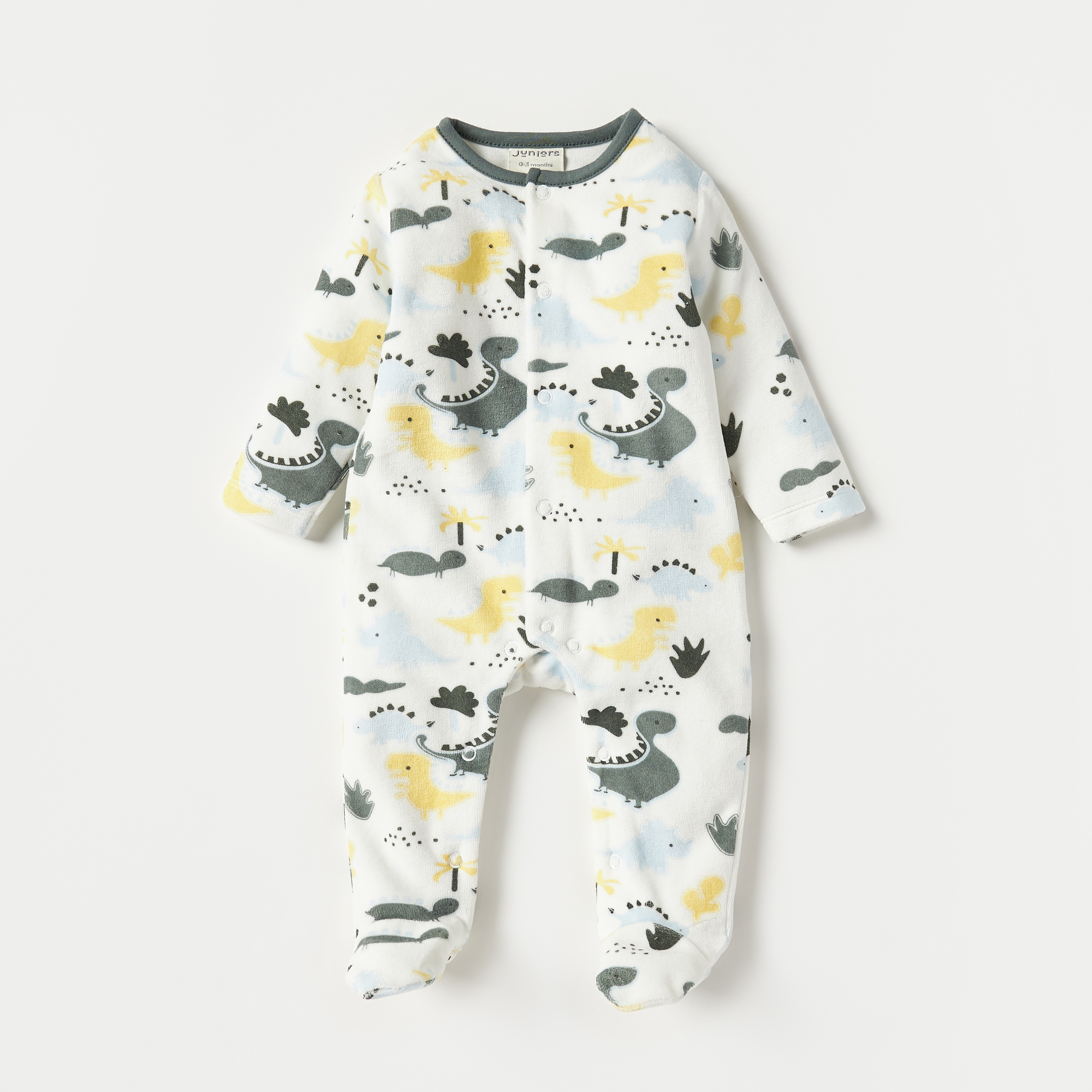 بدلة نوم بأكمام طويلة وطبعات ديناصور من جونيورز-baby-boys-clothing-nightwear-sleepsuits-image-1