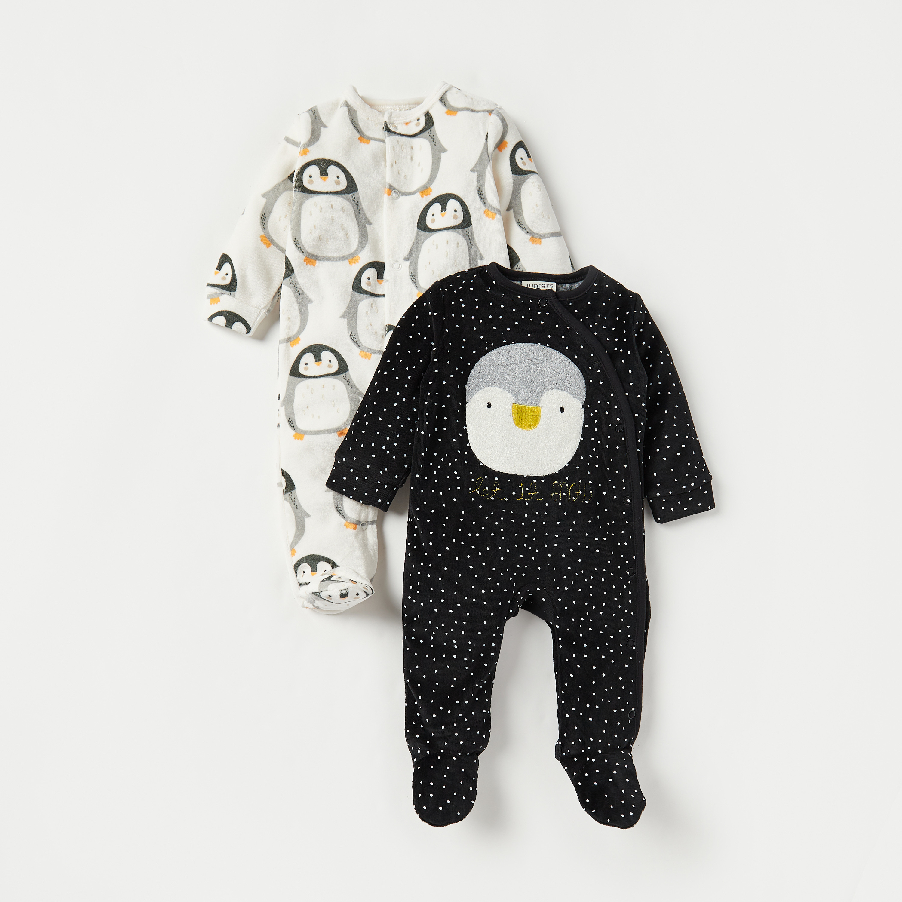 Milk Penguin cotton sleepsuit