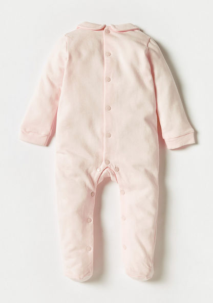 Giggles Lace Detail Closed Feet Sleepsuit with Collar and Long Sleeves