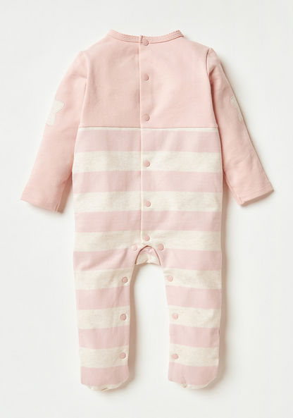 Giggles Printed Sleepsuit with Cat Embroidery Detail-Sleepsuits-image-3