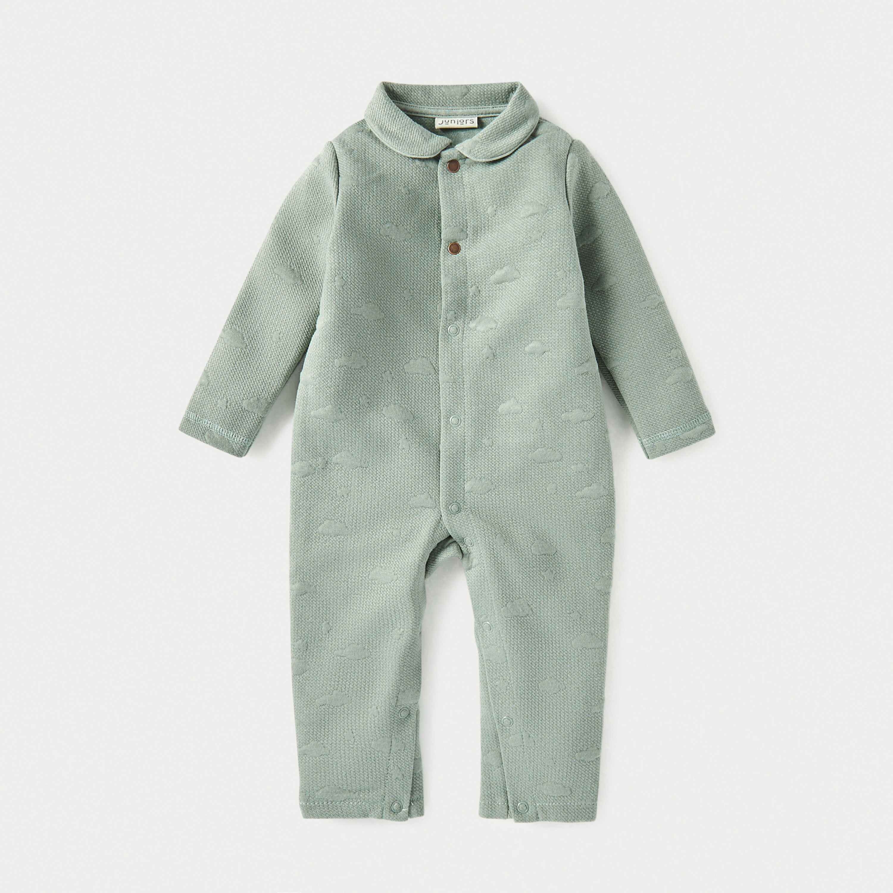 بدلة نوم  جاكار بارزة الملمس بأكمام طويلة وأزرار إغلاق من جونيورز-baby-boys-clothing-winterwear-sleepsuits-image-4