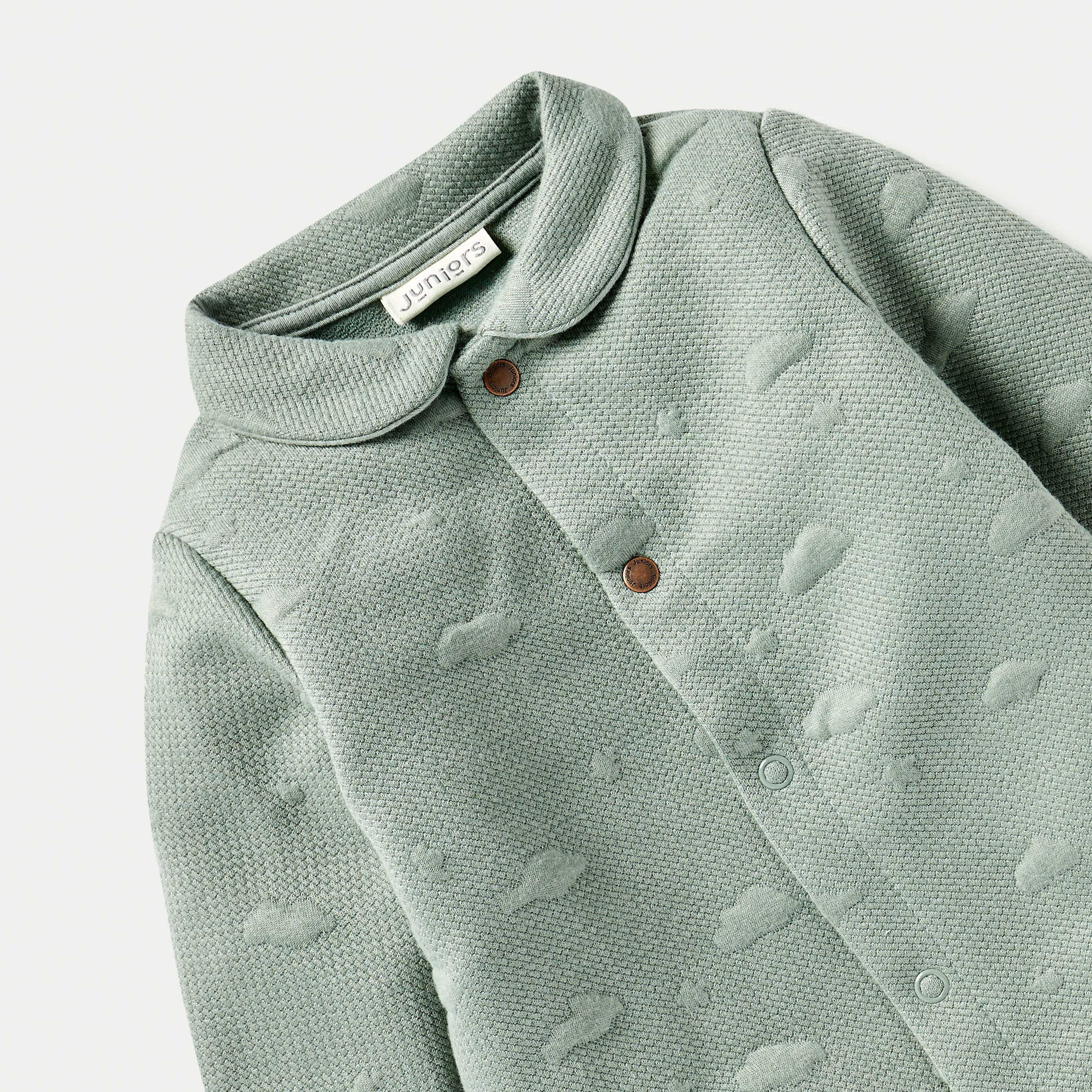 بدلة نوم  جاكار بارزة الملمس بأكمام طويلة وأزرار إغلاق من جونيورز-baby-boys-clothing-winterwear-sleepsuits-image-2