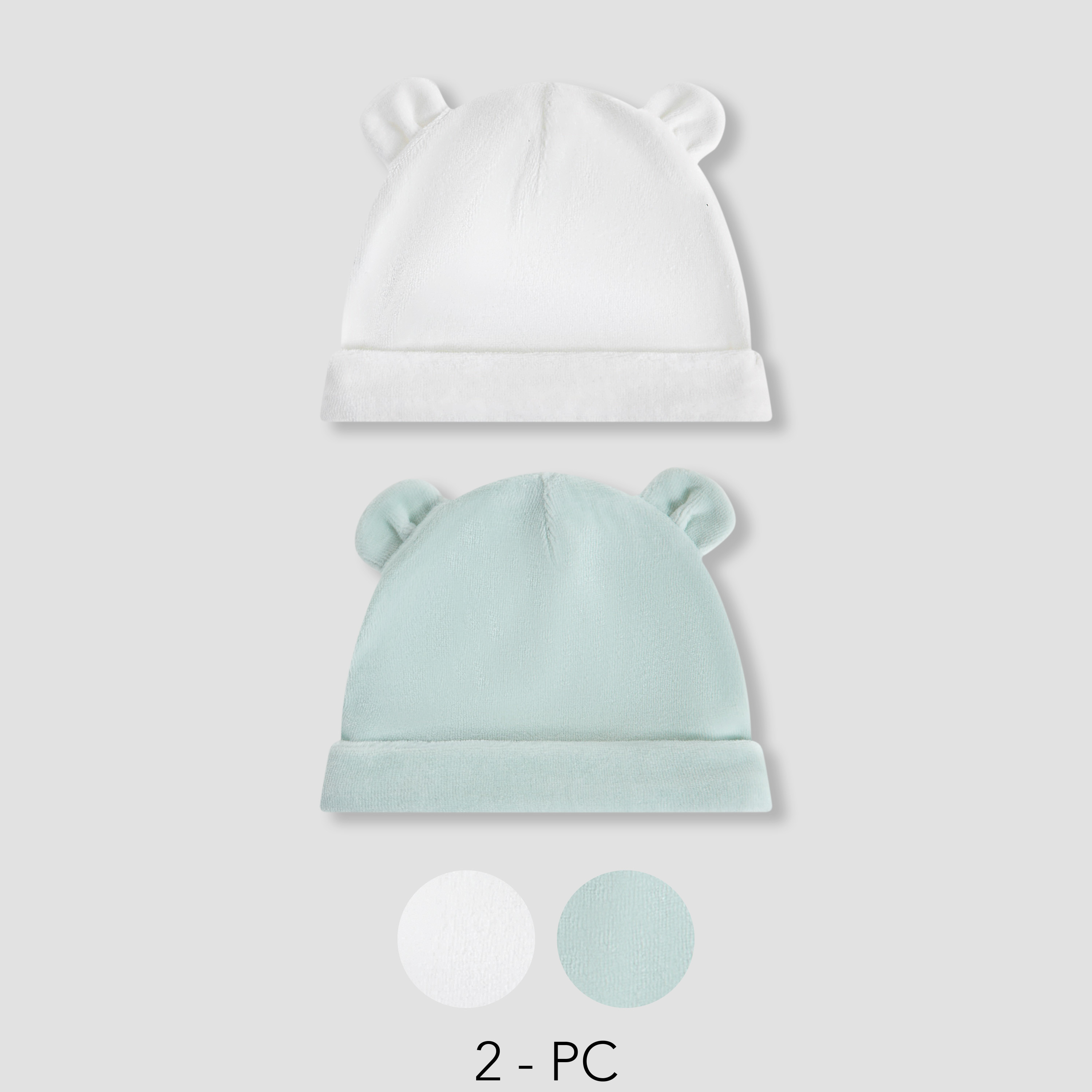 قبعات أطفال بتفاصيل أذن من جونيورز - طقم من قطعتين-baby-boys-accessories-caps-image-1
