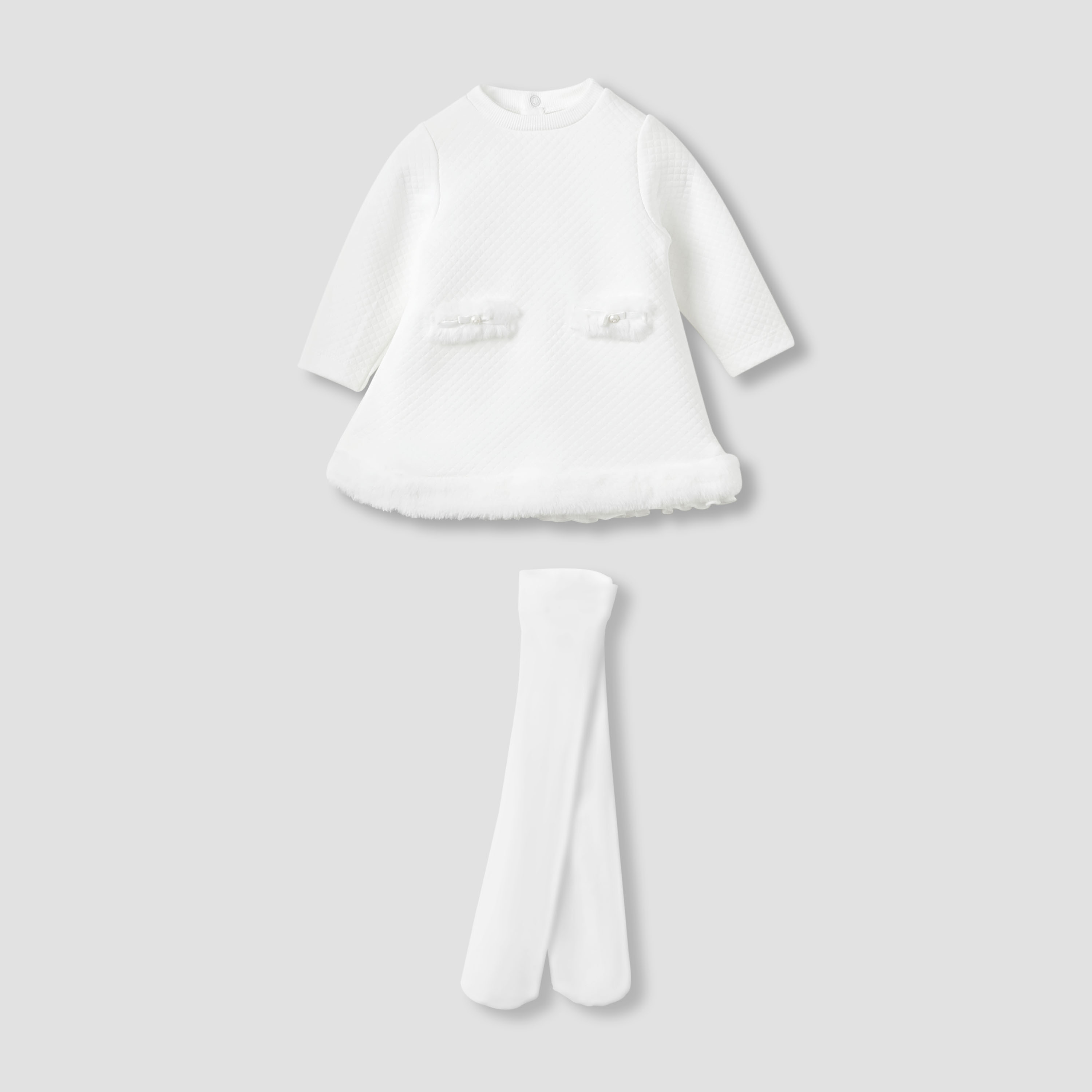 Giggles Girls Dress with Stockings - Long Sleeves - Collared Neck-baby-girls-clothing-winterwear-pyjamasets-image-1