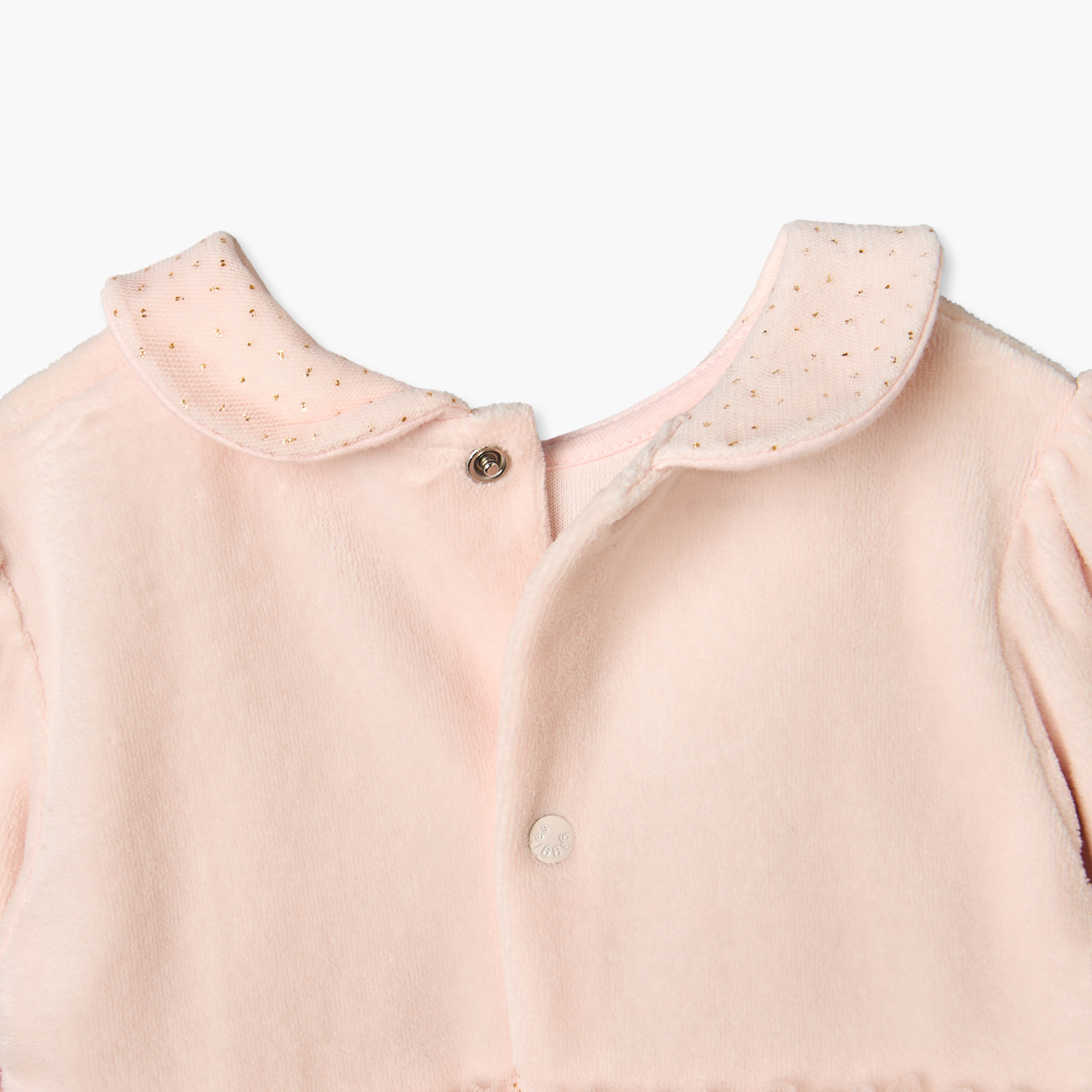 Giggles Peter Pan Collar Long Sleeves Knee Length Dress and Tights with Snap Button Closure-baby-girls-clothing-setsandcoords-image-9