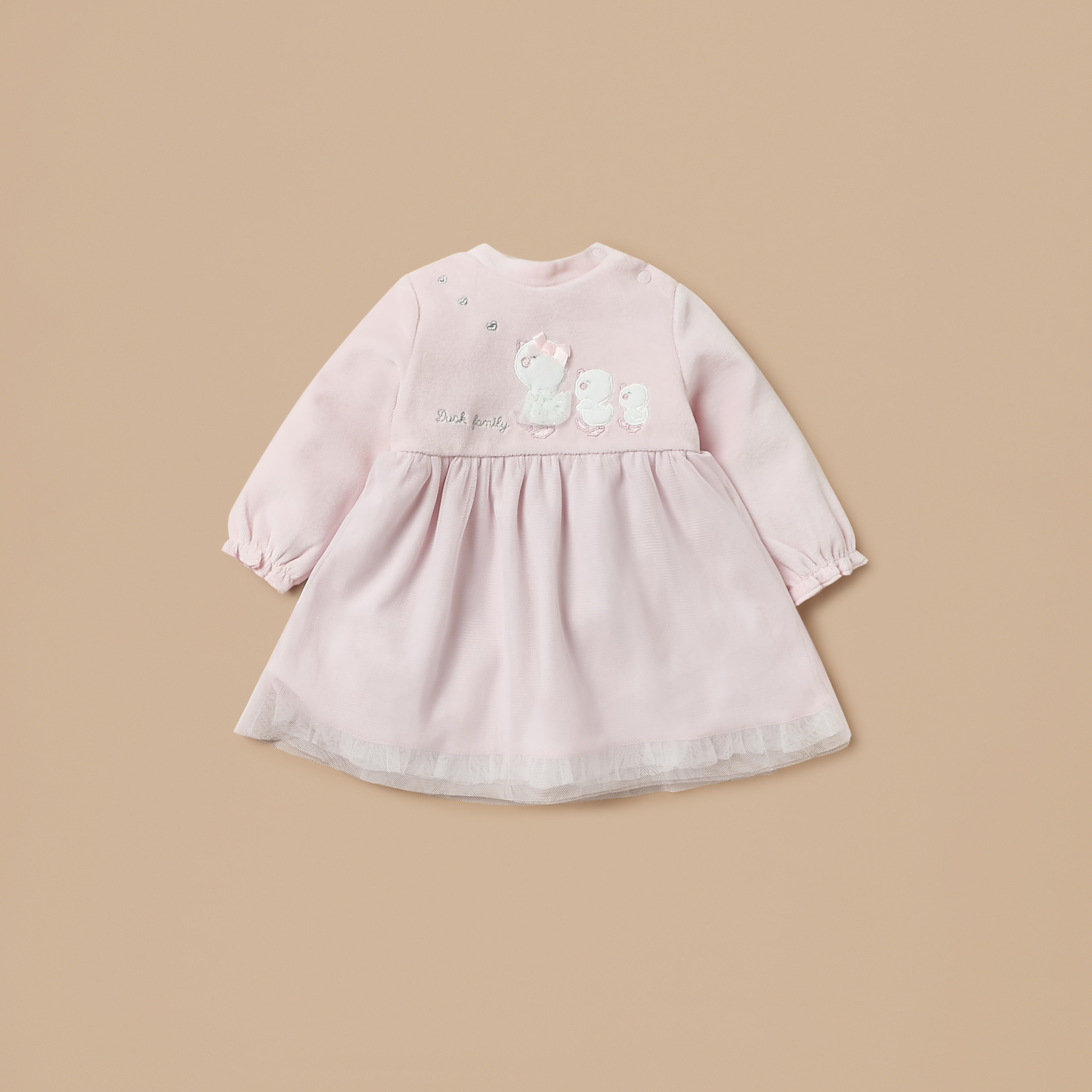 Giggles Duck Applique  A-Line Dress with Stockings-baby-girls-clothing-dressesandjumpsuits-image-2
