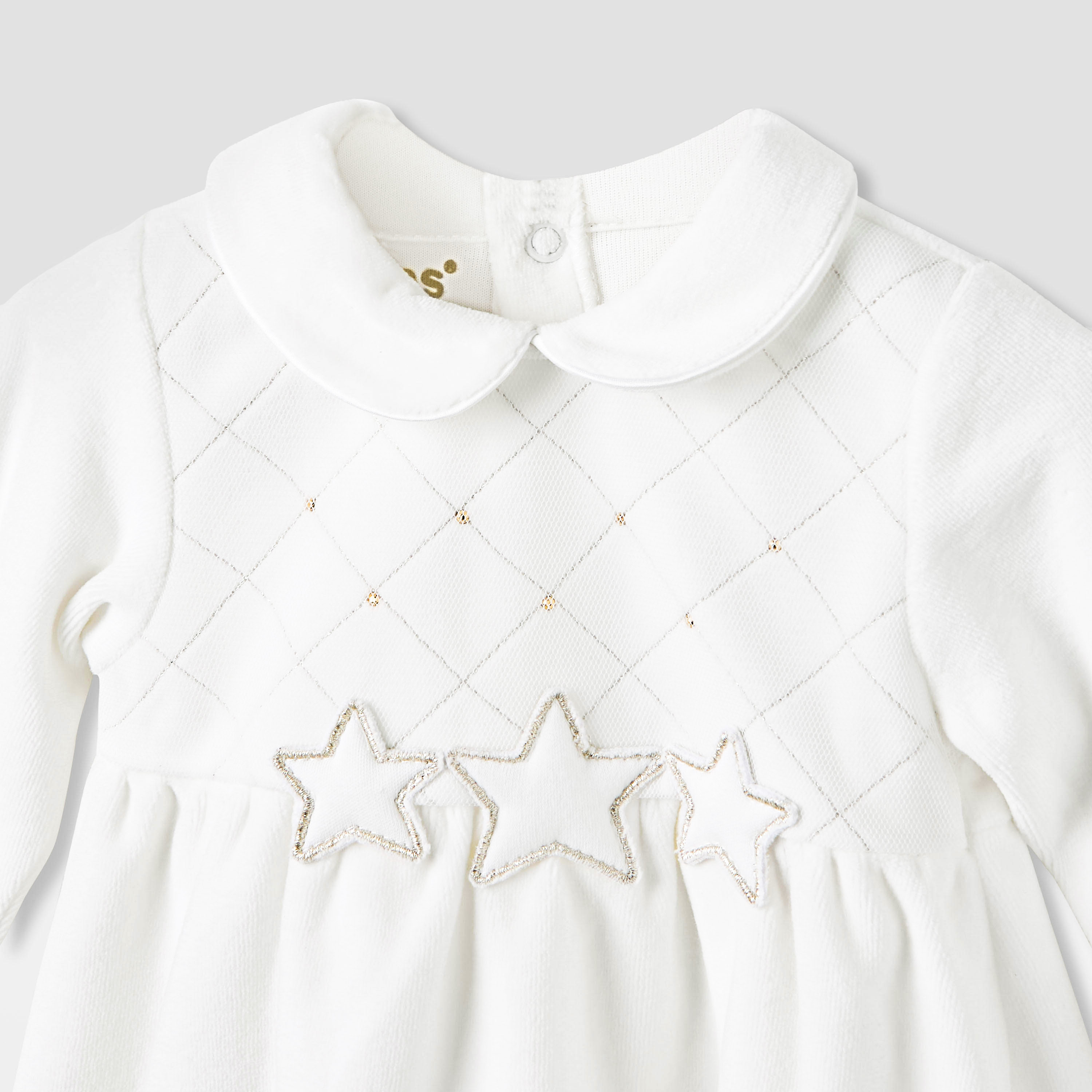 Giggles Girls Dress with Stockings - Long Sleeves - Peter Pan Collar-baby-girls-clothing-setsandcoords-image-4