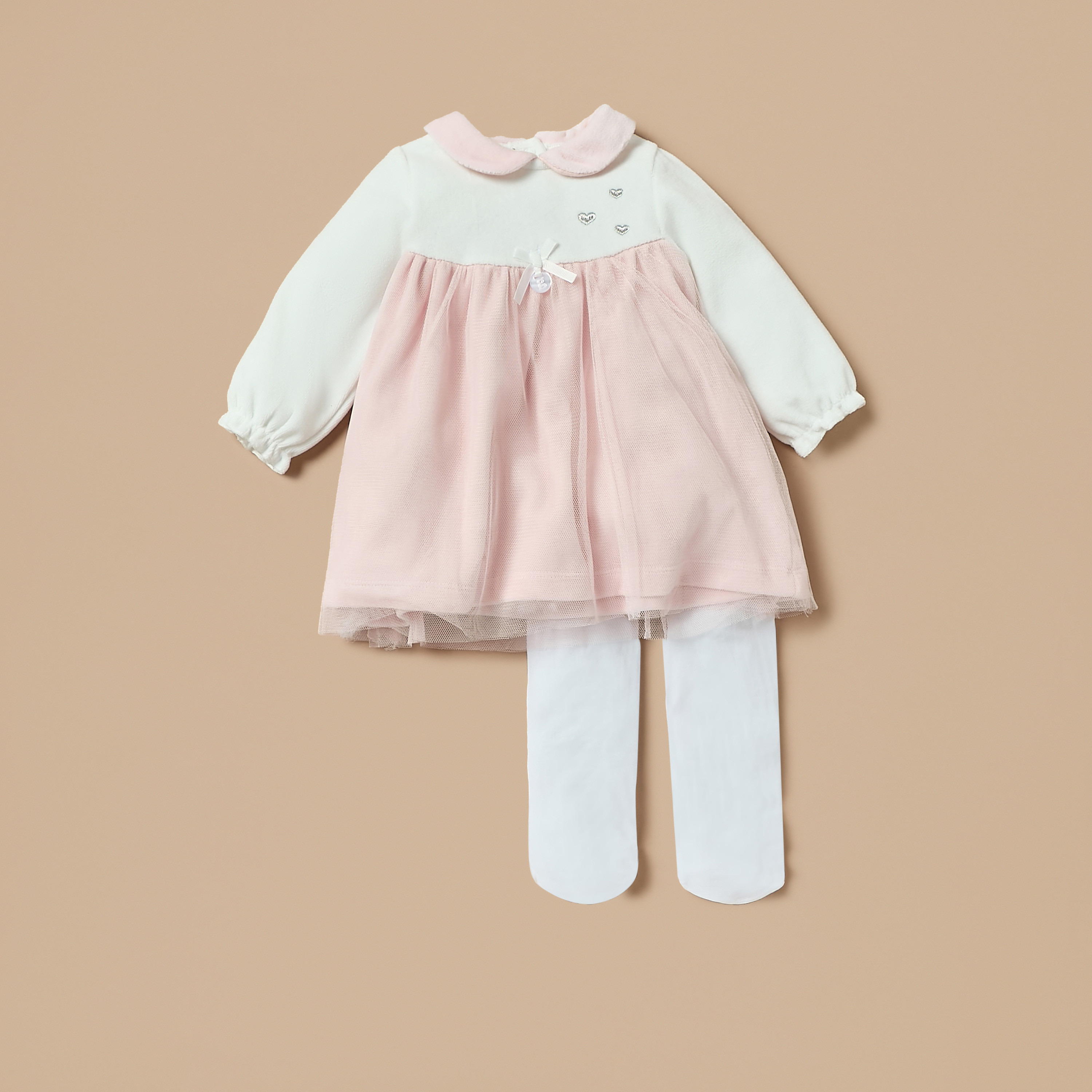 Giggles Colourblock A-line Dress with Stockings-baby-girls-clothing-dressesandjumpsuits-image-1