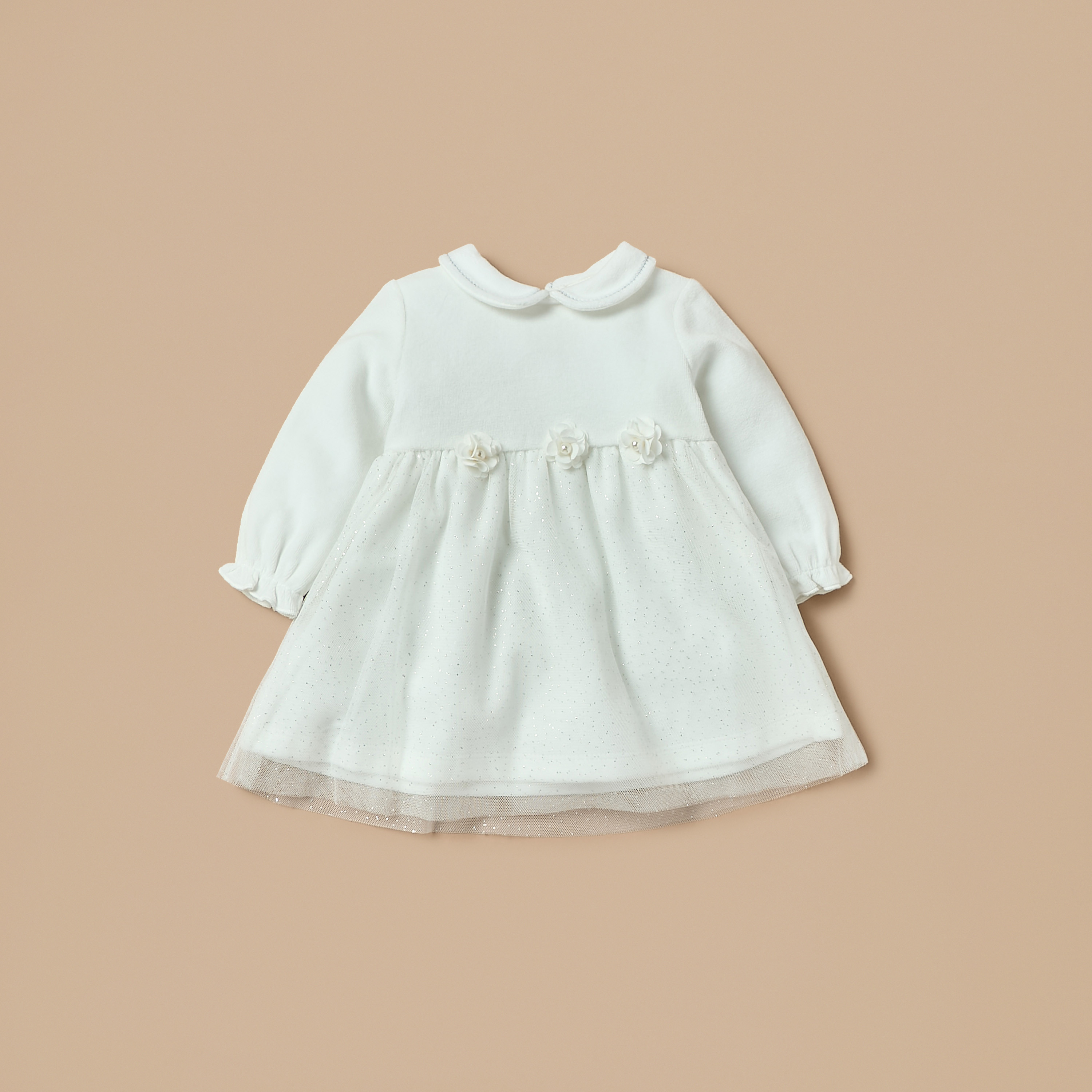 Giggles Floral Accent A-Line Dress with Stockings-baby-girls-clothing-dressesandjumpsuits-image-2
