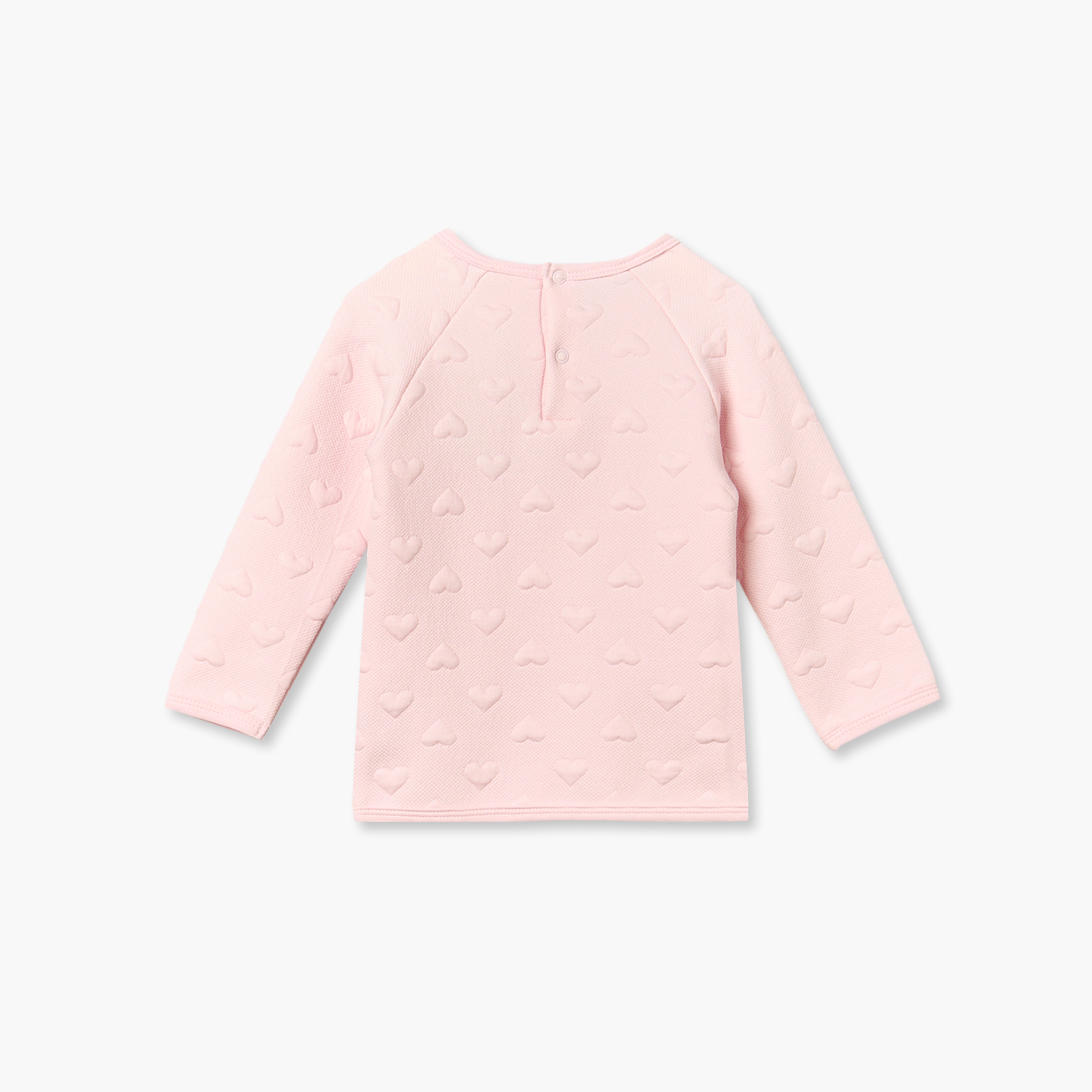Juniors Cotton Crew Neck Long Sleeves Pyjama Set with Heart Texture-baby-girls-clothing-nightwear-pyjamasets-image-5