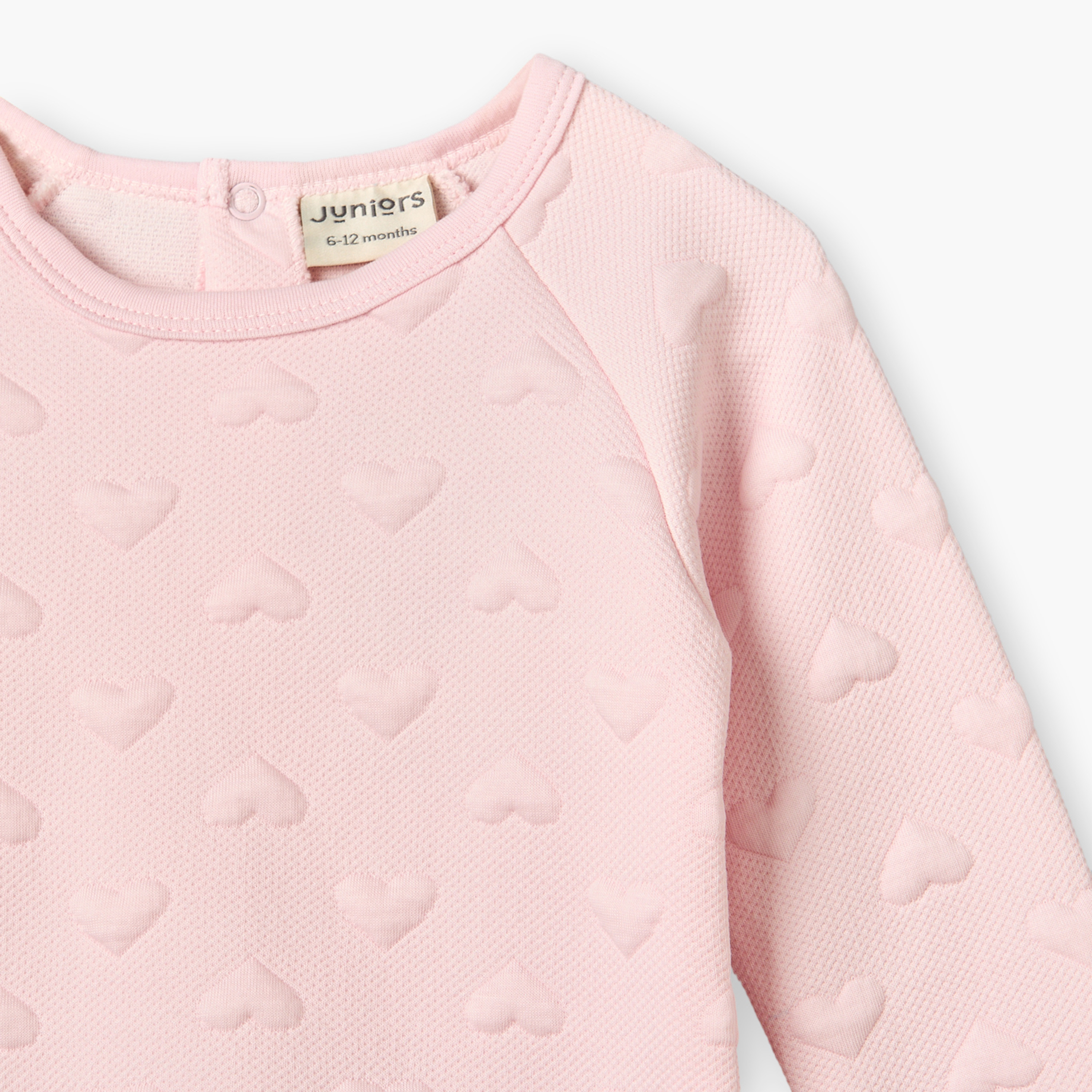 Juniors Cotton Crew Neck Long Sleeves Pyjama Set with Heart Texture-baby-girls-clothing-nightwear-pyjamasets-image-7