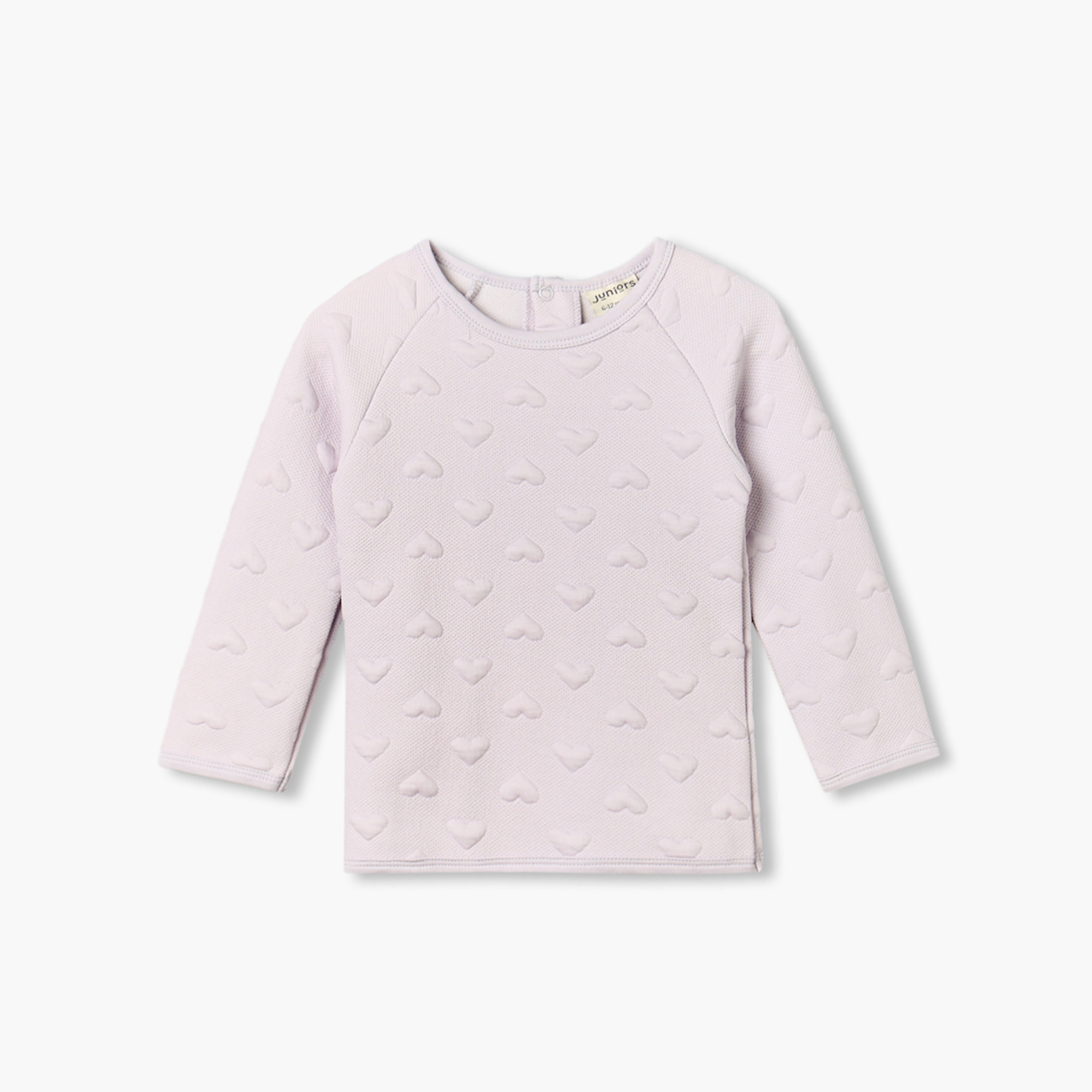 طقم بيجاما قطن بنقوش قلب بارزة وياقة ضيقة وأكمام طويلة من جونيورز-baby-girls-clothing-nightwear-pyjamasets-image-2