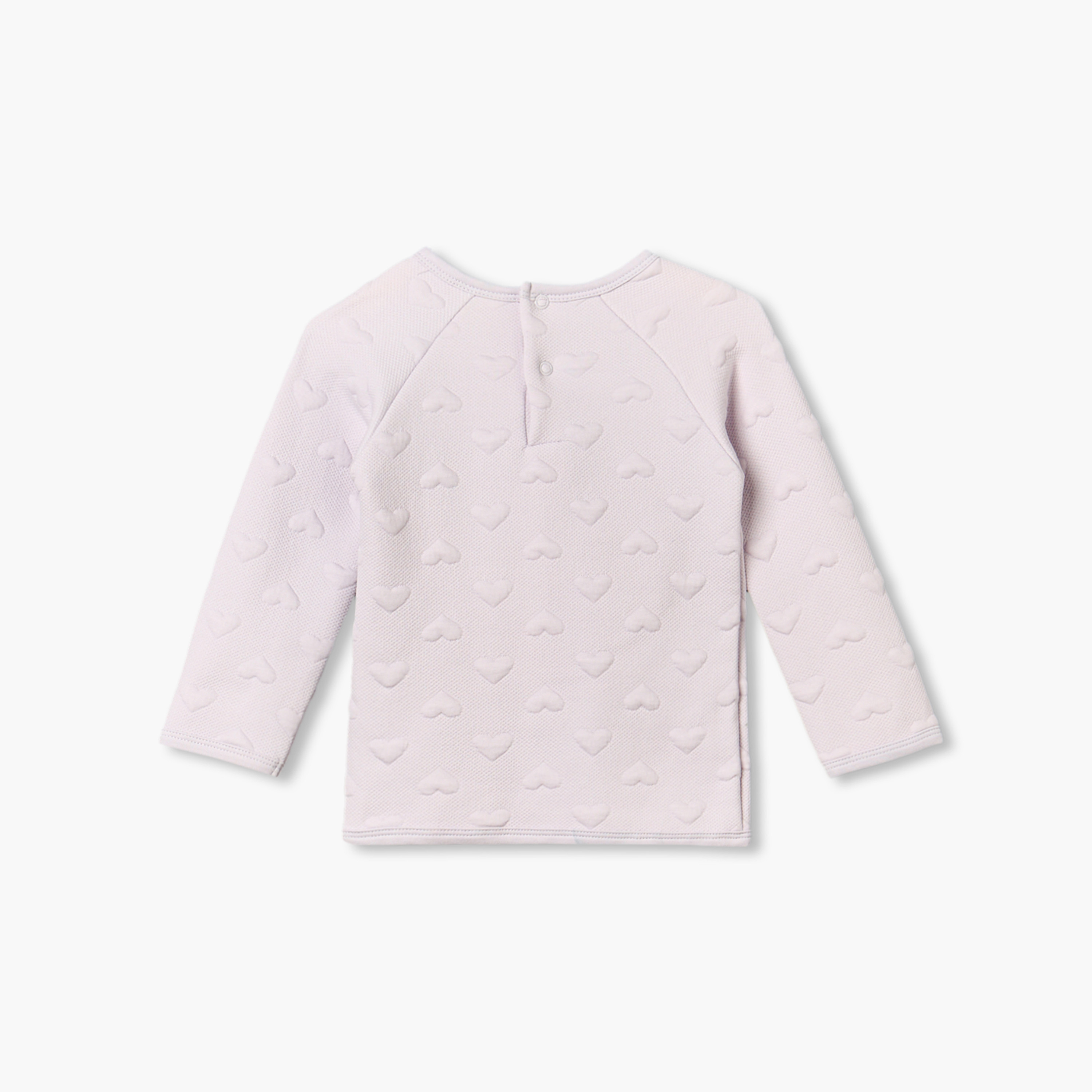 طقم بيجاما قطن بنقوش قلب بارزة وياقة ضيقة وأكمام طويلة من جونيورز-baby-girls-clothing-nightwear-pyjamasets-image-4